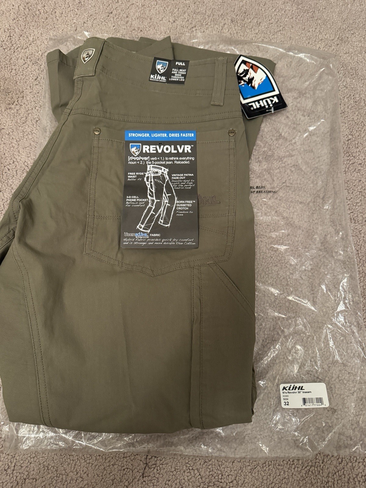 KÜHL Revolvr Full Pants Men 32x30 Khaki 5232 NWT Hiking Outdoor Stretch KÜHL Revolvr Full Pants Men 32x30 Khaki 5232 NWT Hiking Outdoor Stretch