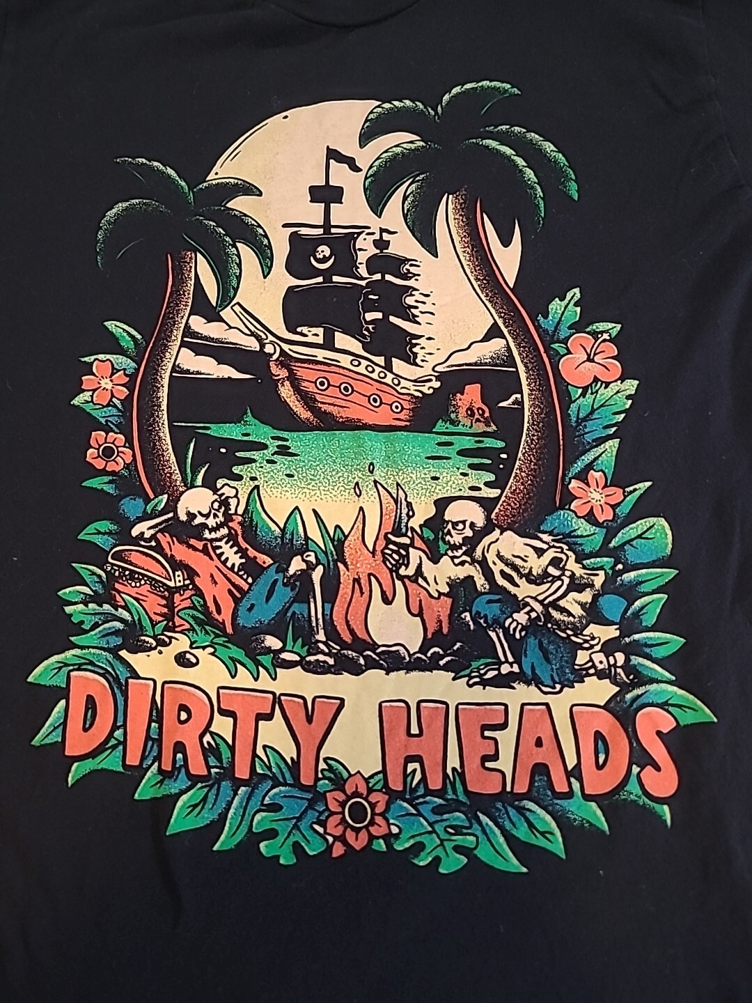 Vtg Dirty Heads Island Glow Tour Heavy Cotton Black Shirt For Men MC074