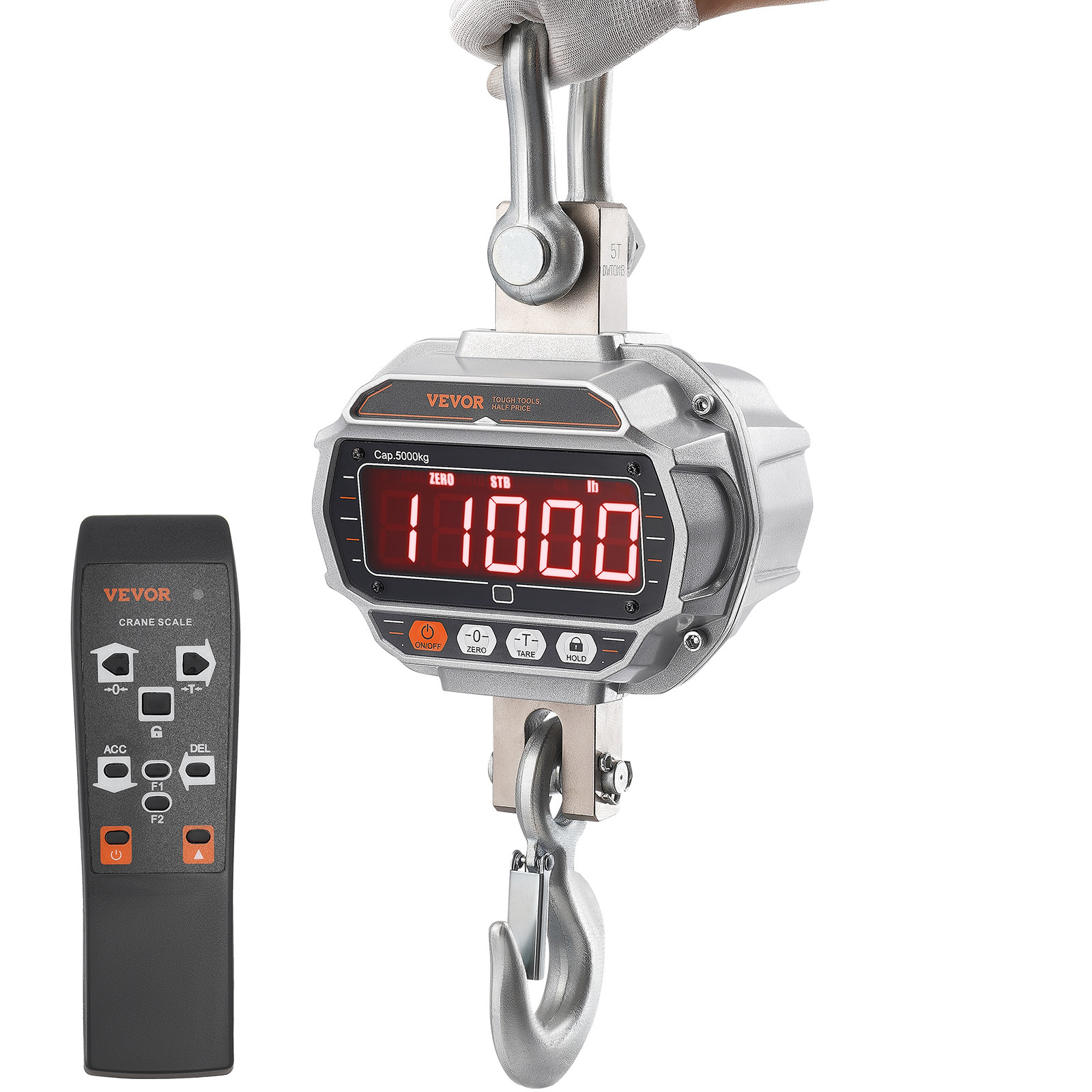 VEVOR Digital Crane Scale Industrial Hanging Scale 11000 lbs/5000 kg Heavy Duty