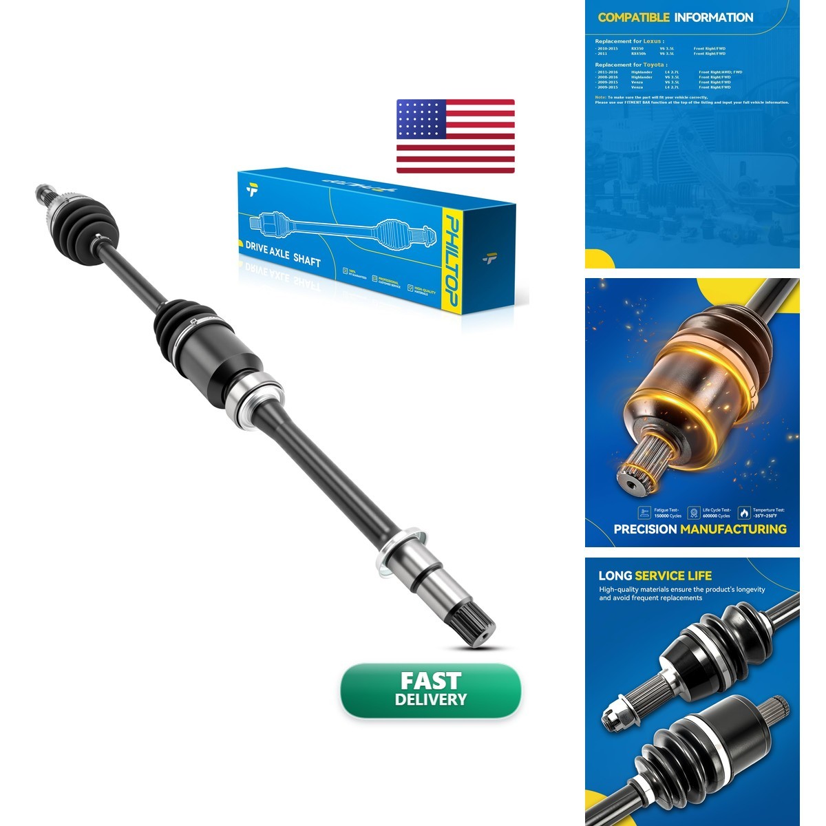 PHILTOP Front Right CV Axle Shaft for RX350 Highlander Venza PHILTOP Front Right CV Axle Shaft for RX350 Highlander Venza