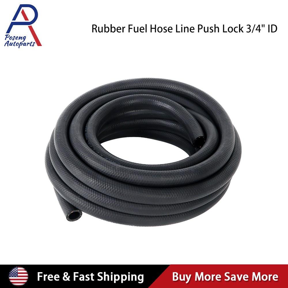 Rubber Fuel Hose Line Push Lock 3/4