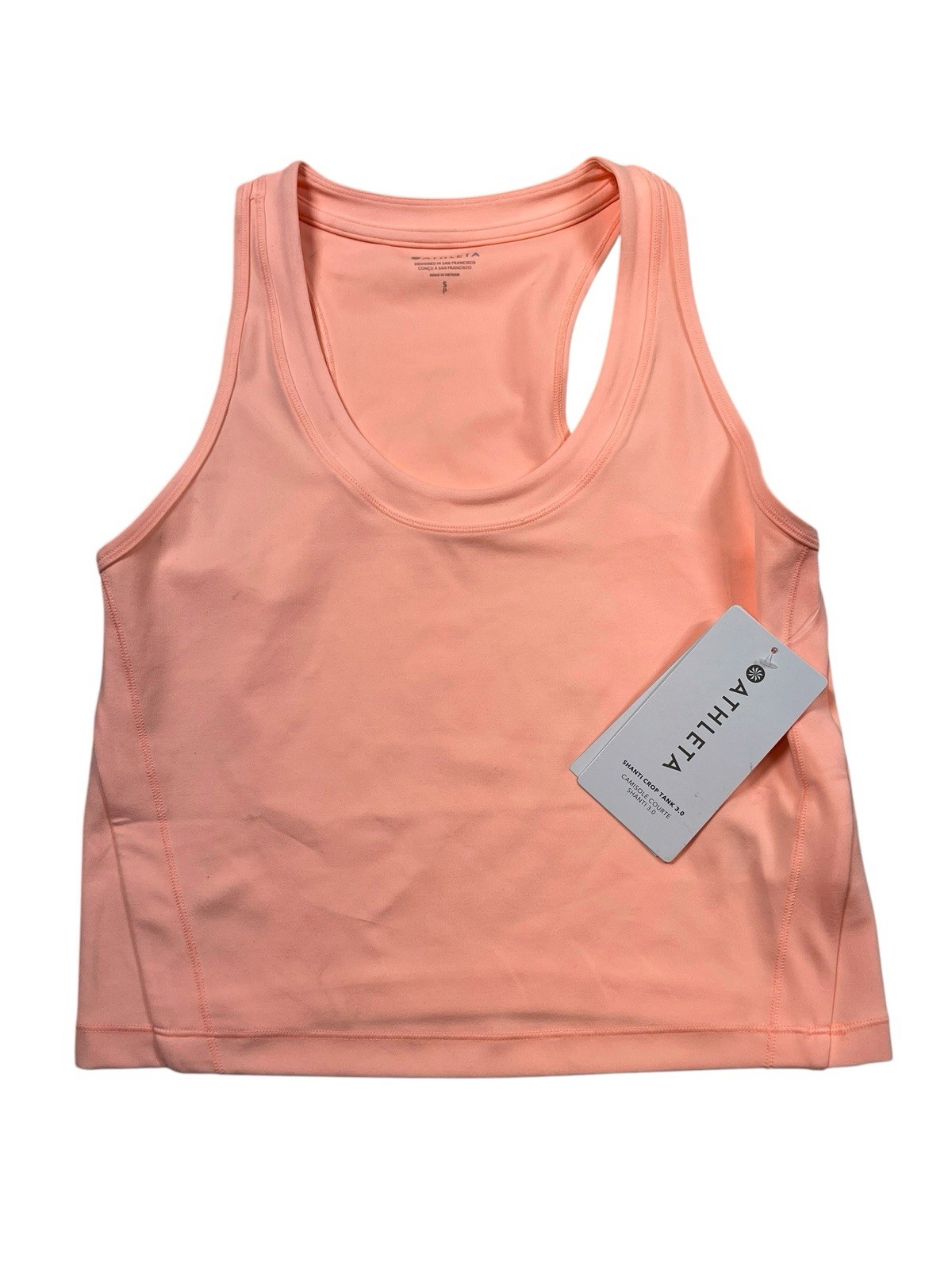 Coral Orange Athleta Shanti Crop Tank Top Shirt Women\'s Size S Small Coral Orange Athleta Shanti Crop Tank Top Shirt Women\'s Size S Small
