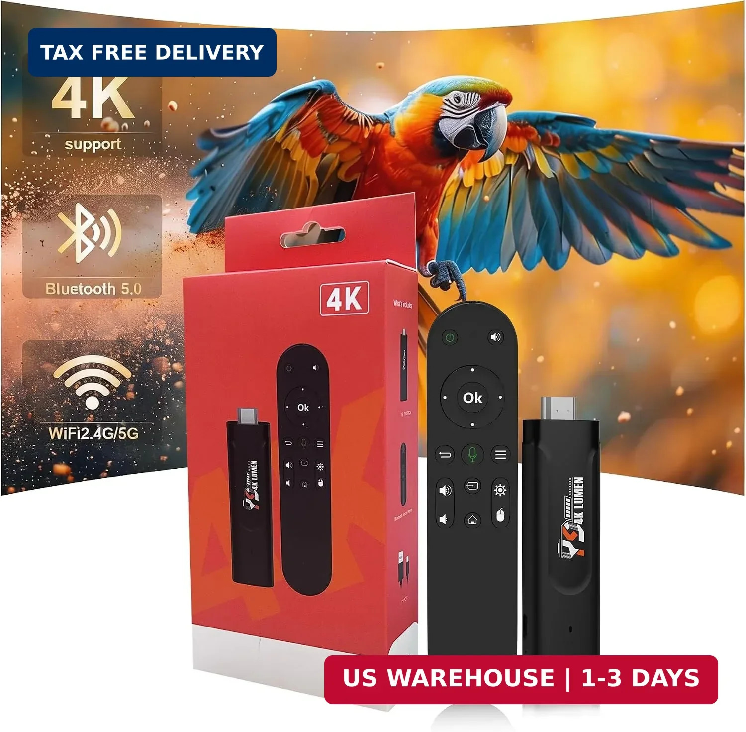 Android 13.0 TV Stick 4K, Ultra-Portable Smart TV Stick 2GB RAM 16GB ROM, Suppor