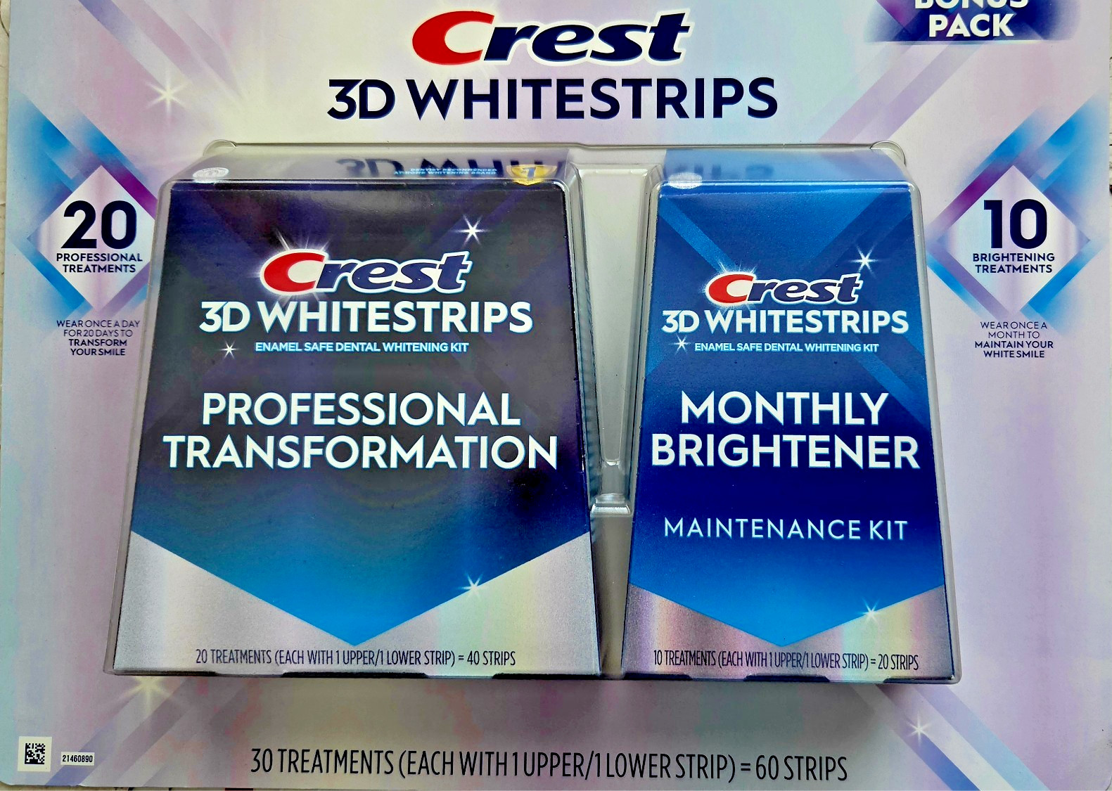 NEW Crest 3D Whitestrips Dental Whitening Kit 40+20 Strips