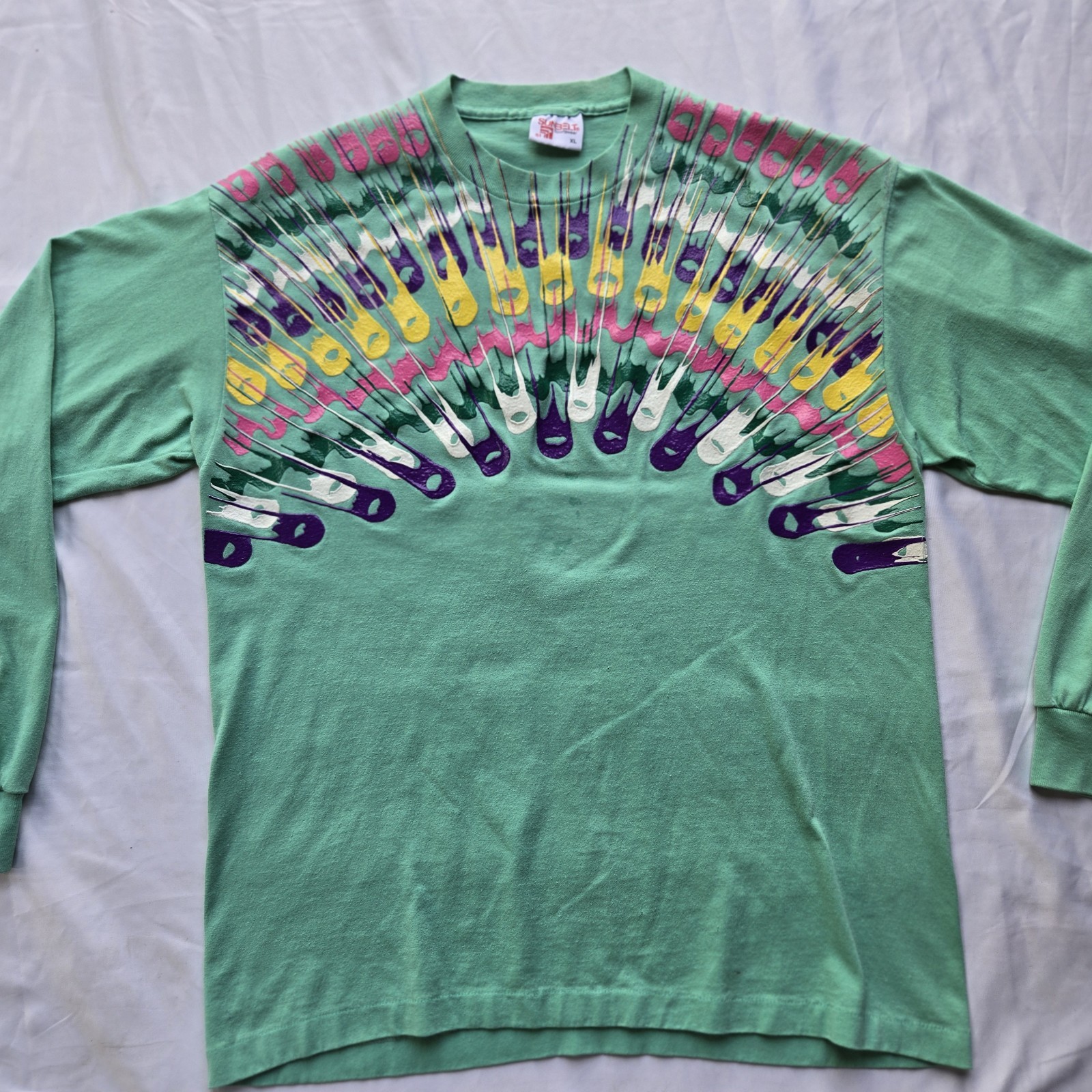 VTG 80s Retro RARE Sunbelt Sportswear Paint Splatter Long Sleeve XL VTG 80s Retro RARE Sunbelt Sportswear Paint Splatter Long Sleeve XL