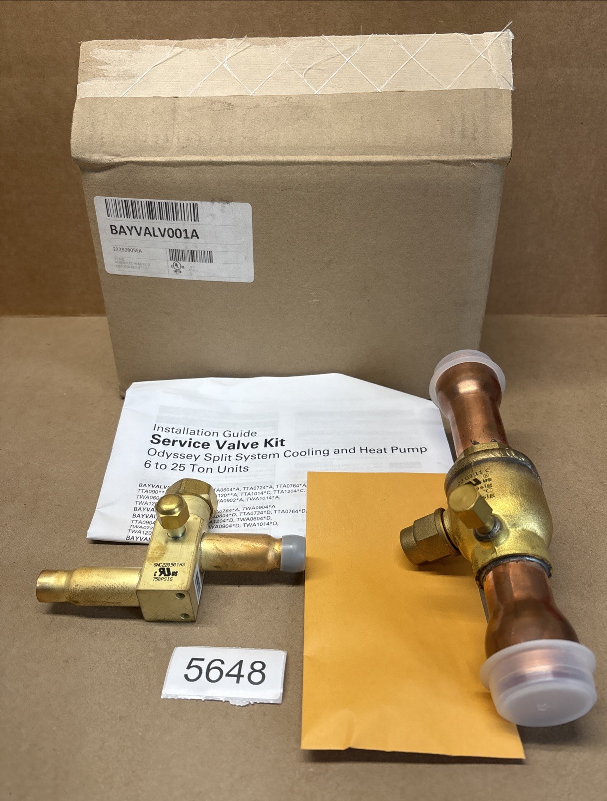BAYVALV001 Trane Service Valve Kit Odyssey Split System Cooling/Heating Pump New BAYVALV001 Trane Service Valve Kit Odyssey Split System Cooling/Heating Pump New