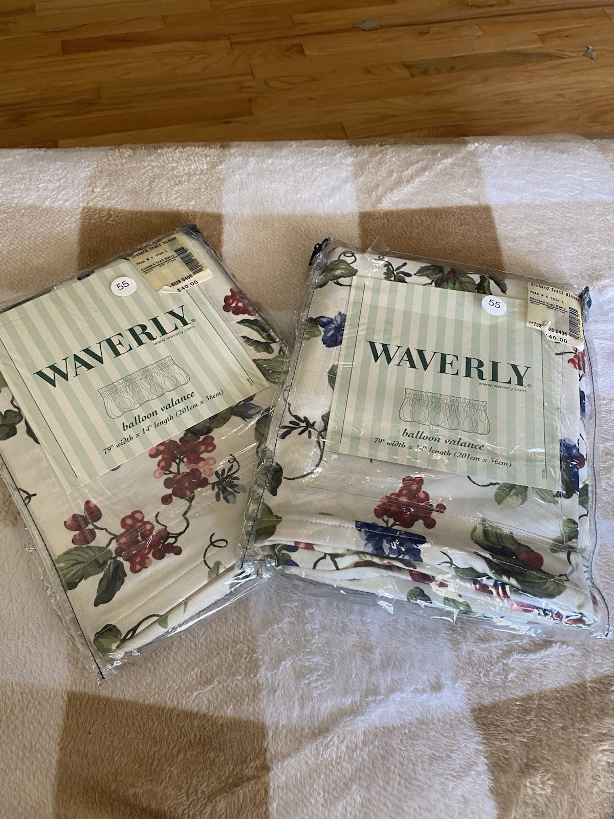 2 Set NEW Vtg WAVERLY Balloon Valances Orchard Trail Blouso Y2k 79x14\