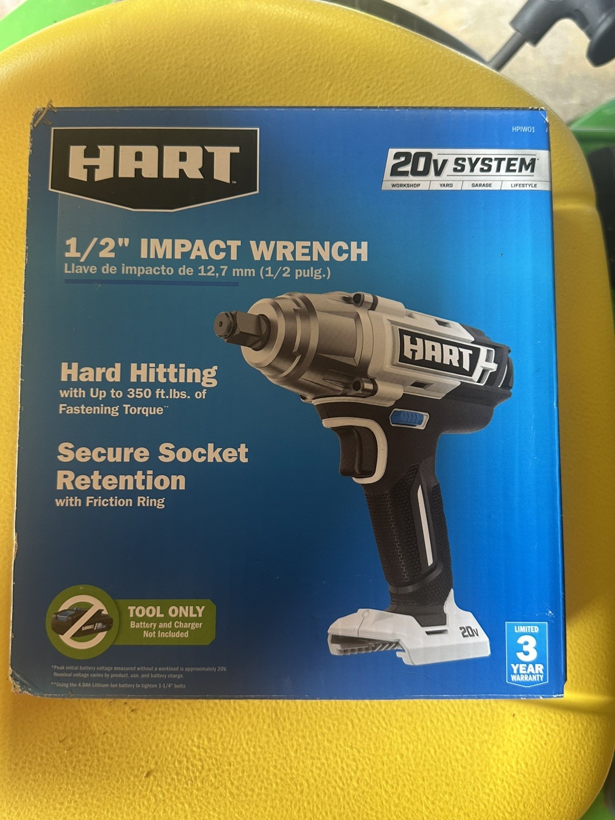 HART 20-Volt 1/2-inch Battery-Powered Impact Wrench Only HPIWO1 Tool Only HART 20-Volt 1/2-inch Battery-Powered Impact Wrench Only HPIWO1 Tool Only