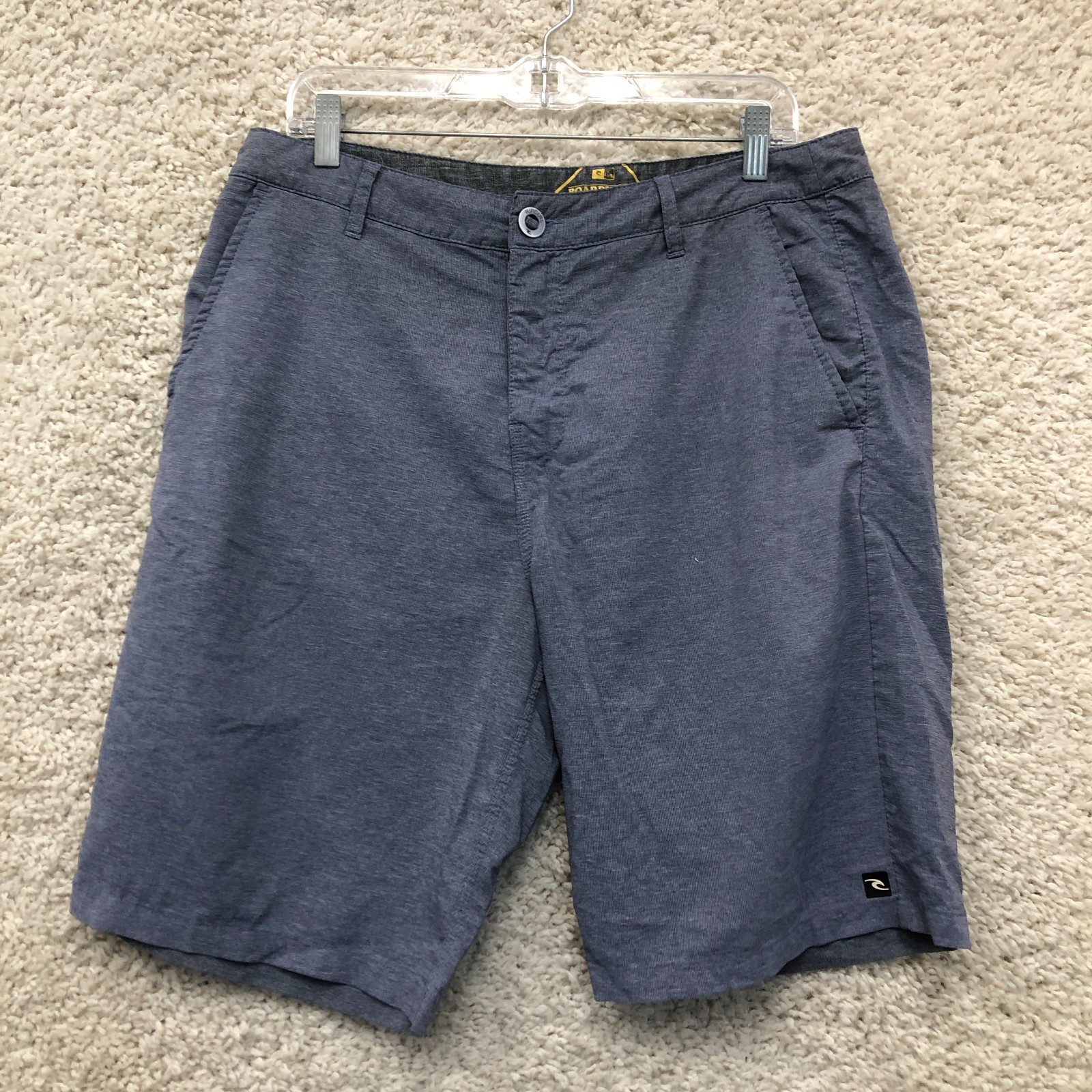 Rip Curl Shorts 34 Mens Blue Boardwalk Hybrid Walkshort Chino Flat Front Modern