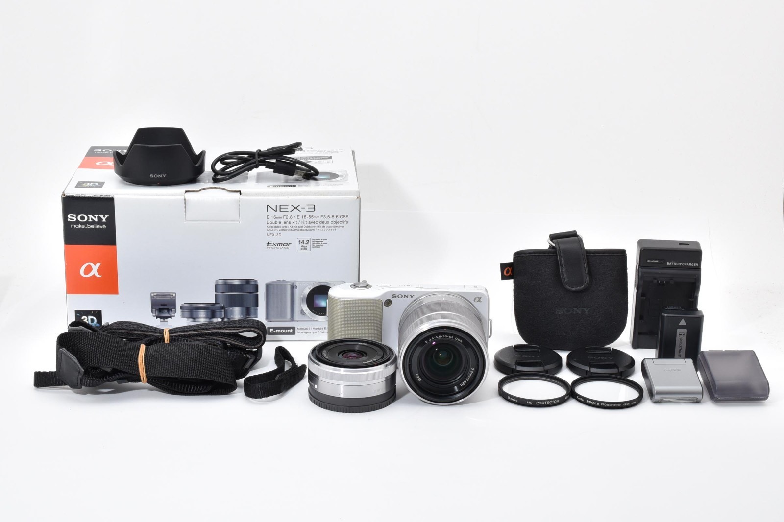 🌸[NEAR MINT] SONY NEX-3 E 18-55mm/F3.5-5.6 E 16mm F2.8 Mirrorless camera JAPAN