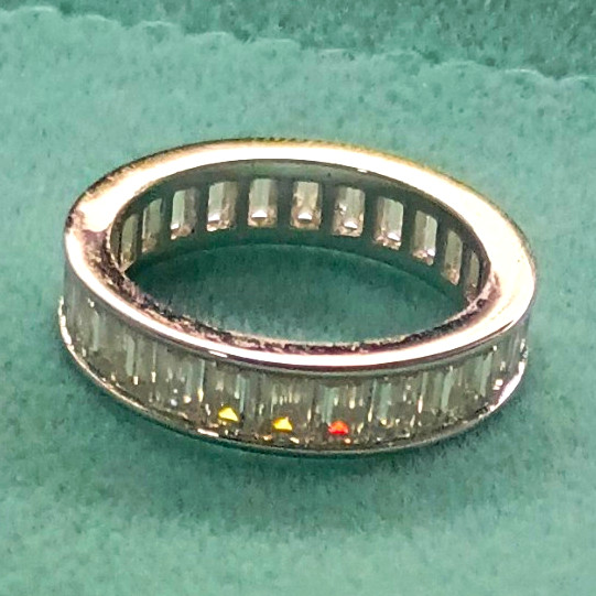 GRA Certified 1.96ct D Color Moissanite Eternity Ring Band Size 5