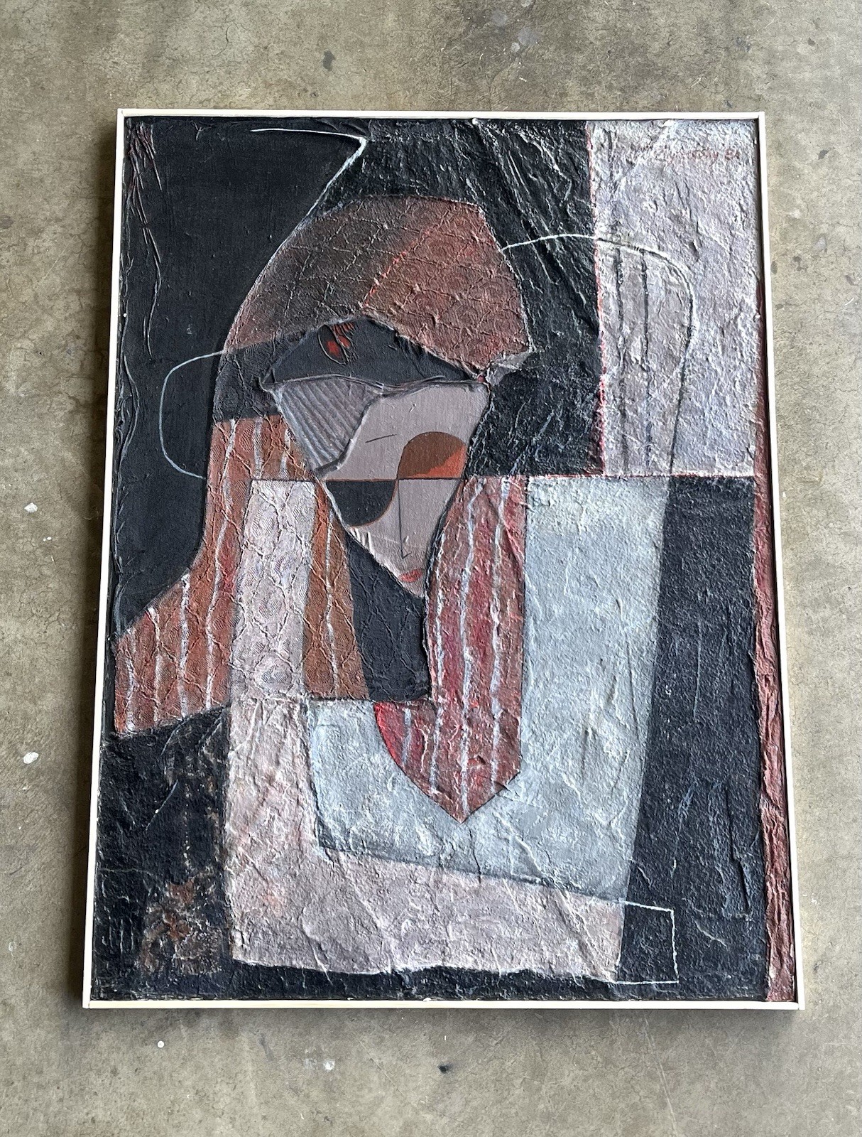 Vintage 1981 Abstract Cubist Painting On Board Signed M. Zykotsky Multimedia Vintage 1981 Abstract Cubist Painting On Board Signed M. Zykotsky Multimedia