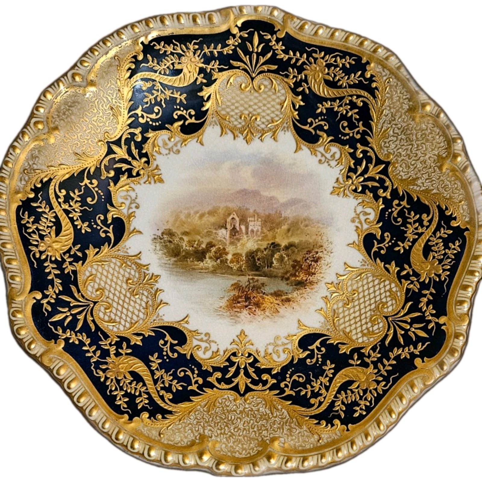 Coalport Antique Named View Gilded Cabinet 9\