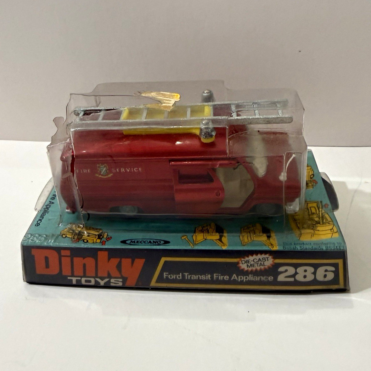 Vintage Dinky Toys 286 Ford Transit Fire Appliance Diecast Van Boxed