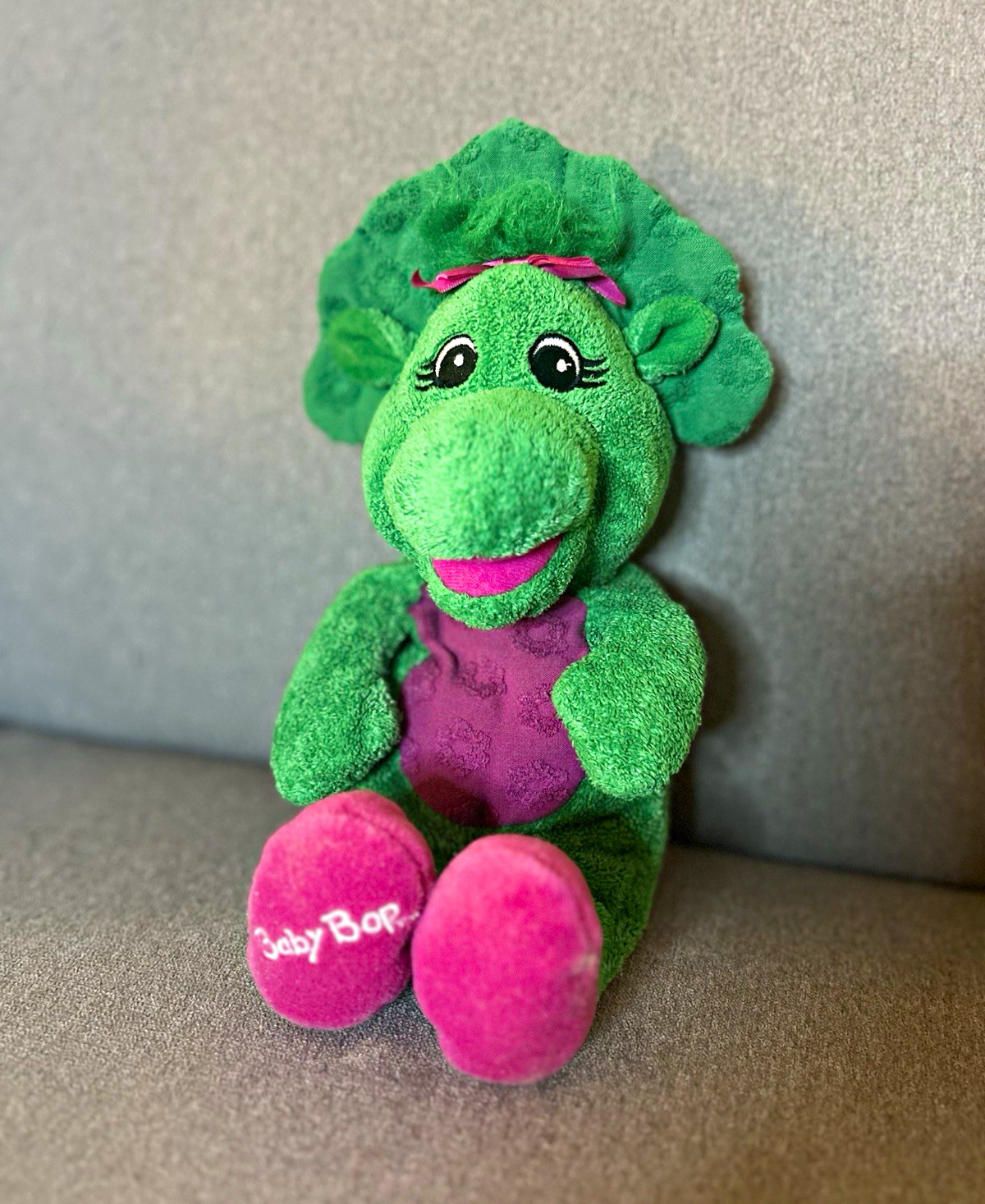 VTG 1992 BARNEY BABY BOP PLUSH LYONS GROUP GOLDEN BEAR PA2865 GREEN DINOSAUR