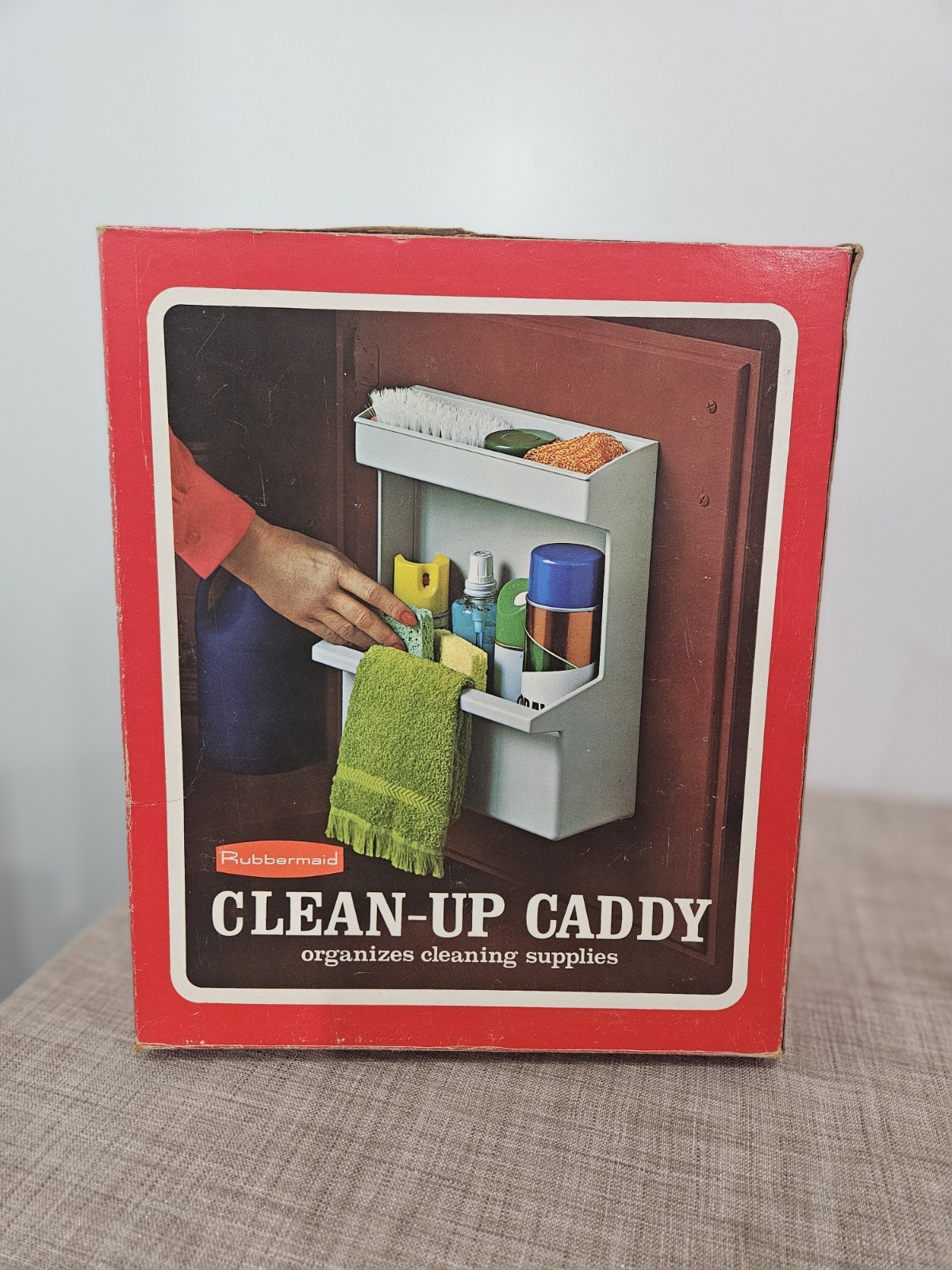 Vintage Rubbermaid Clean-Up Caddy 2320 Almond Wall Mount NEW Open Box Complete