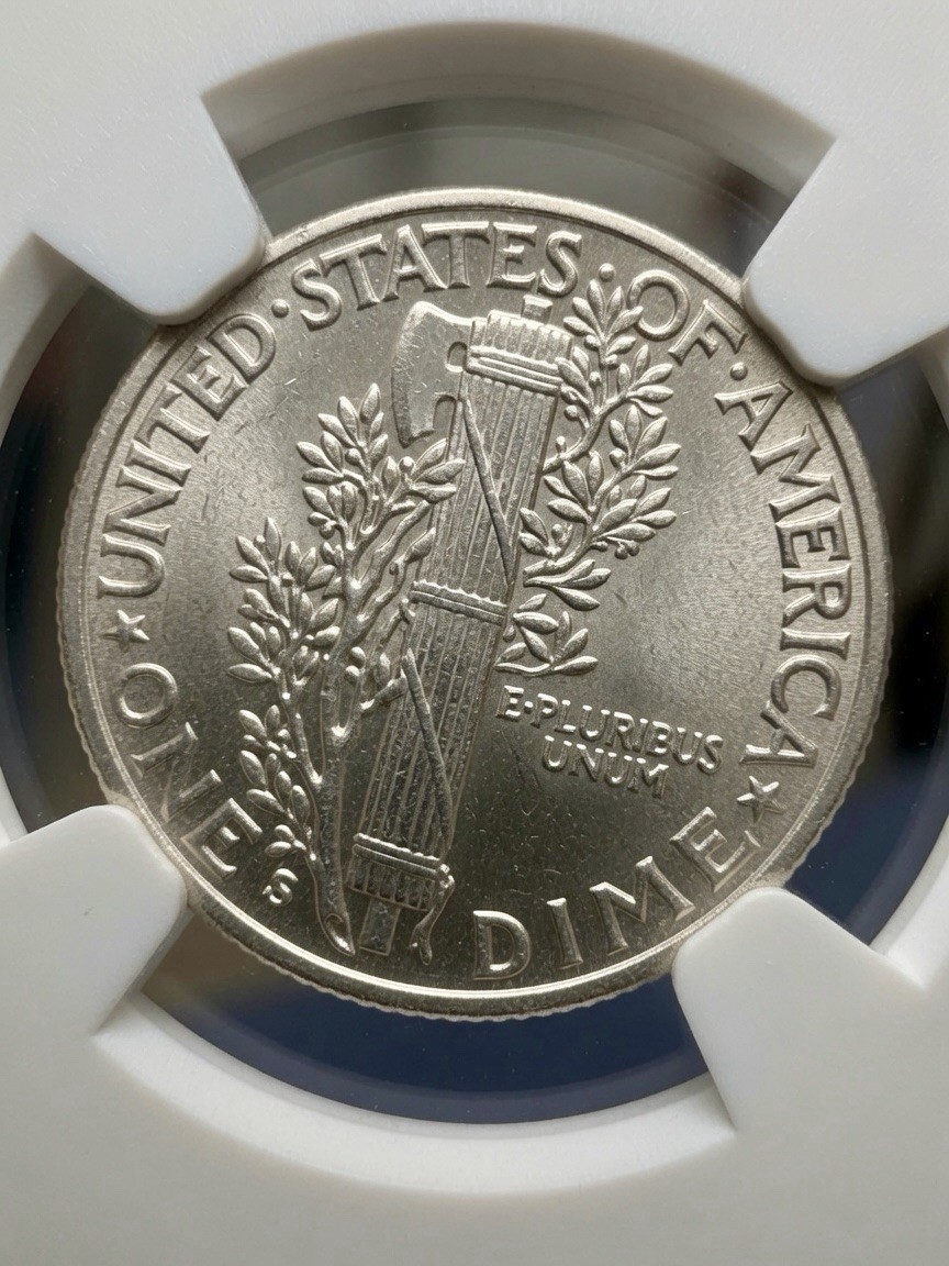 NGC MS66 FB - 1942-S Mercury Dime 10c *FULL BANDS* Gem BU Cert 6252598-004