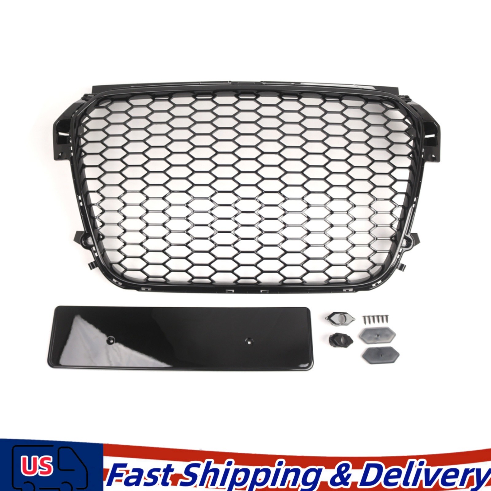 For 2011-2014 AUDI A1 8X Front Bumper Radiator Grille Honeycomb Glossy Black