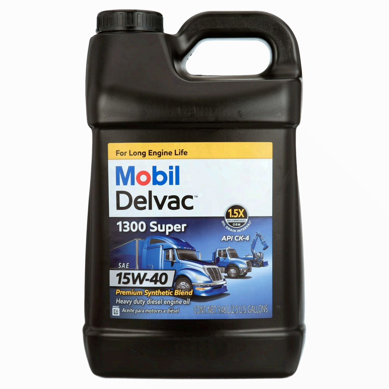 Mobil Delvac 1300 Super Heavy Duty Diesel Engine Oil 15W-40, 2.5 Gallon Mobil Delvac 1300 Super Heavy Duty Diesel Engine Oil 15W-40, 2.5 Gallon