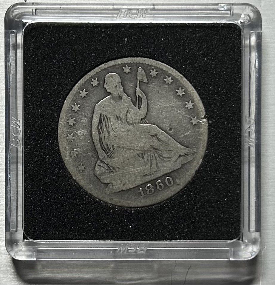 1860-O 50c Seated Liberty Silver Half Dollar - RAW -  