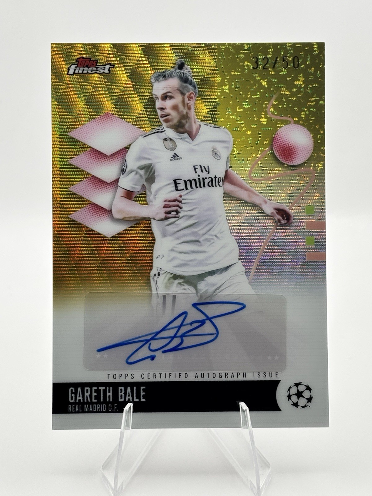 Gareth Bale #/50 Gold Wave Auto 2025-26 Topps Finest UEFA UCC Real Madrid Gareth Bale #/50 Gold Wave Auto 2025-26 Topps Finest UEFA UCC Real Madrid
