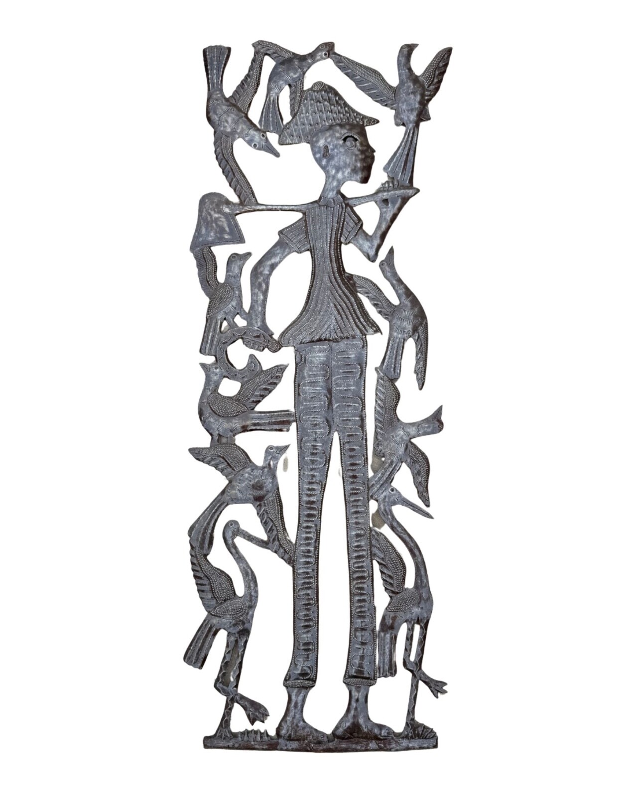 Primitive Haitian Metal Art, Farmer, by Michee Remy 11\