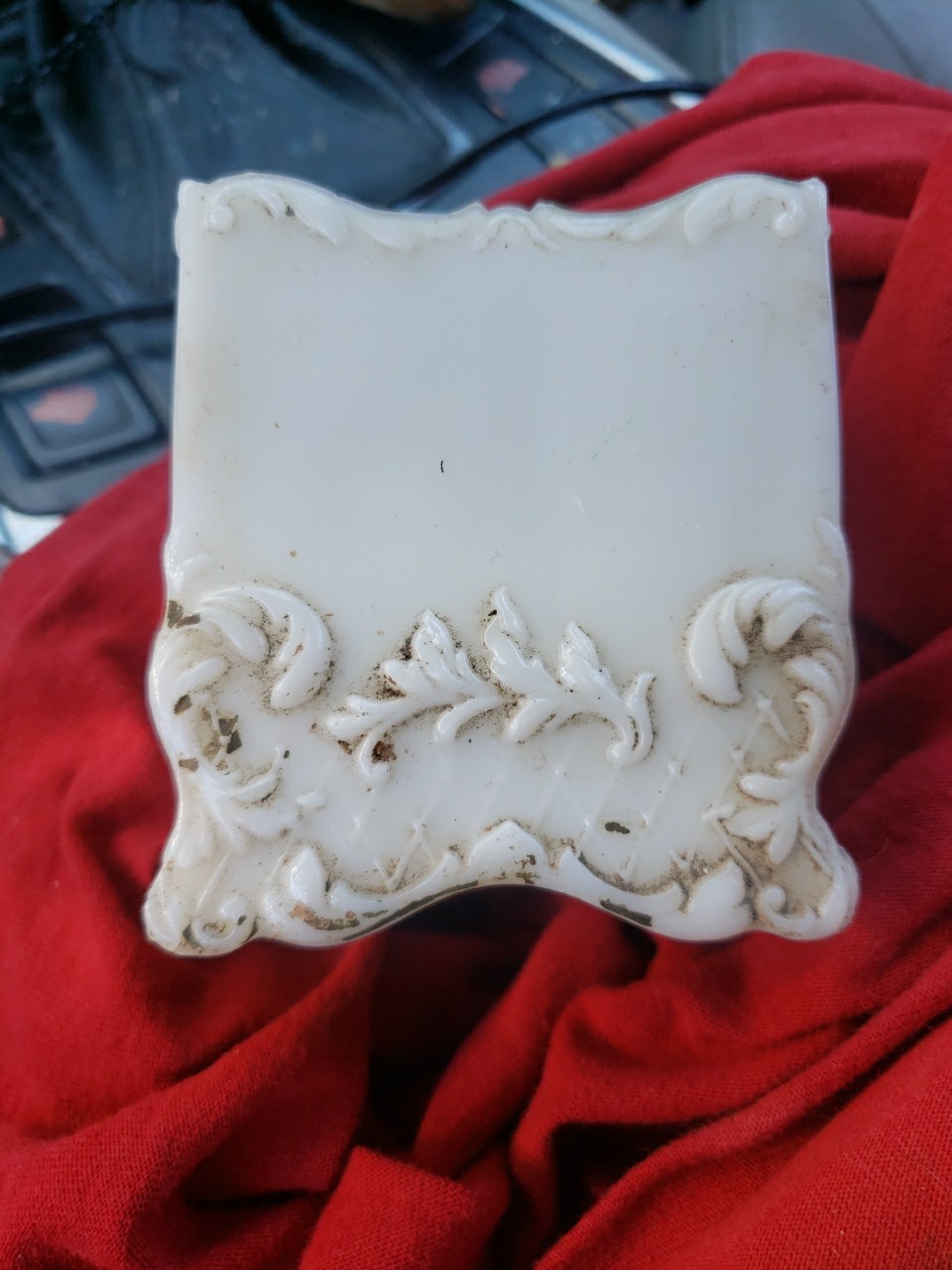 🔥Vintage Original Early 1900s Victorian Milk Glass Playing Cards Deck Holder 🔥Vintage Original Early 1900s Victorian Milk Glass Playing Cards Deck Holder