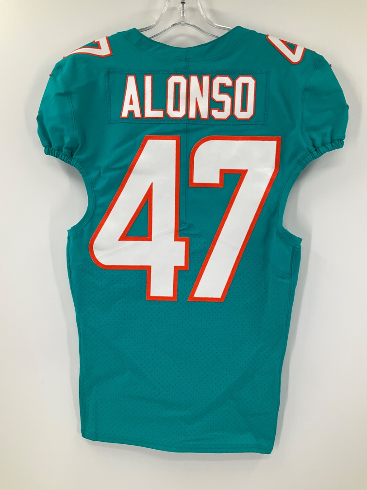 #47 KIKO ALONSO MIAMI DOLPHINS GAME USED NIKE JERSEY SZ:38 YR:2018 #47 KIKO ALONSO MIAMI DOLPHINS GAME USED NIKE JERSEY SZ:38 YR:2018