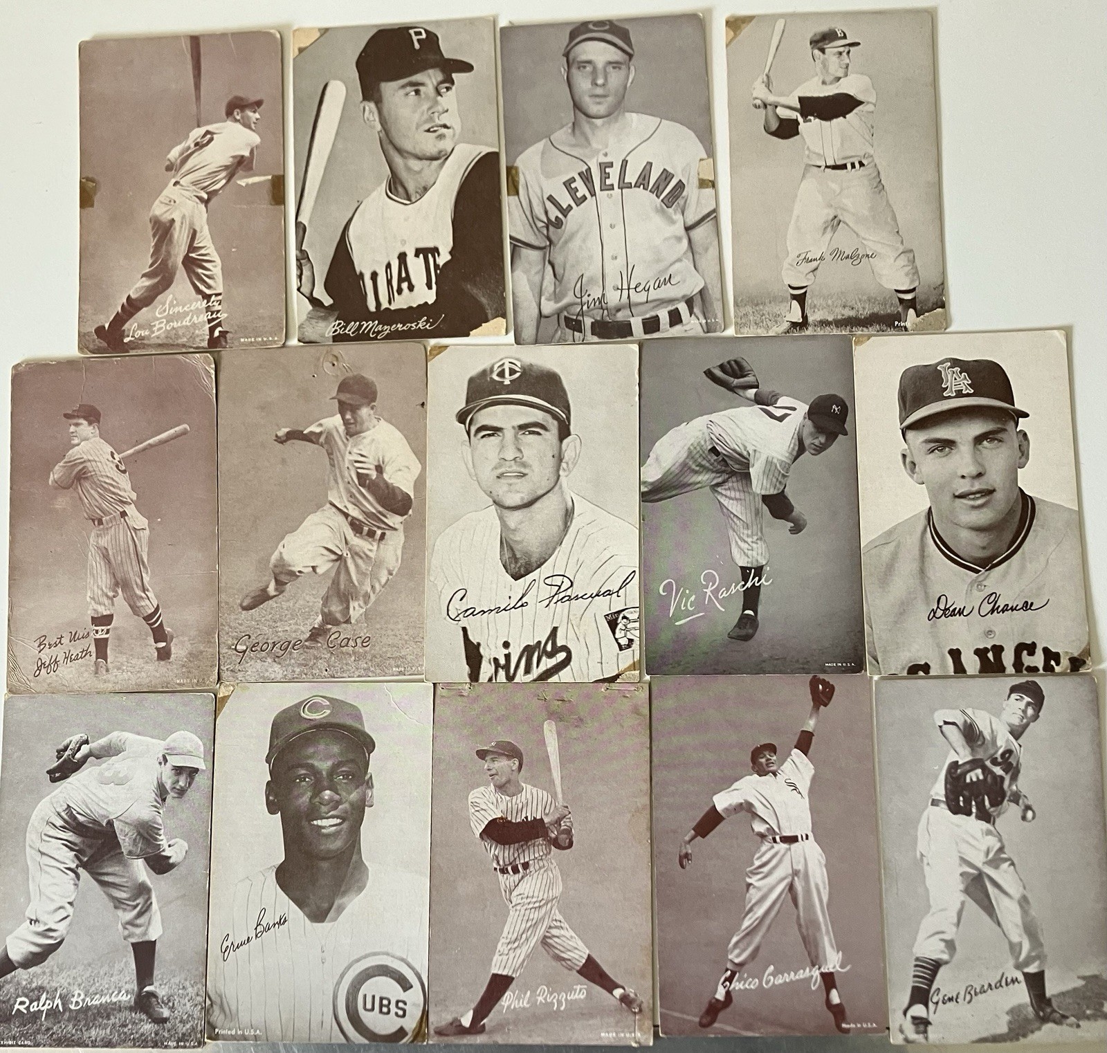 14 1947-1966 EXHIBIT SUPPLY COMPANY BASEBALL CARDS 4 HOFERS LOWER GRADE 14 1947-1966 EXHIBIT SUPPLY COMPANY BASEBALL CARDS 4 HOFERS LOWER GRADE