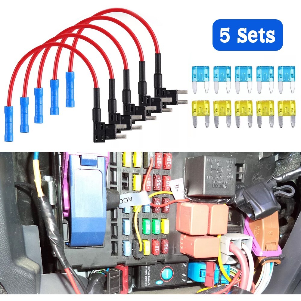 15 Pcs Car Add-A-Circuit Fuse TAP Adapter Set Mini ATM APM 15 20 AMP