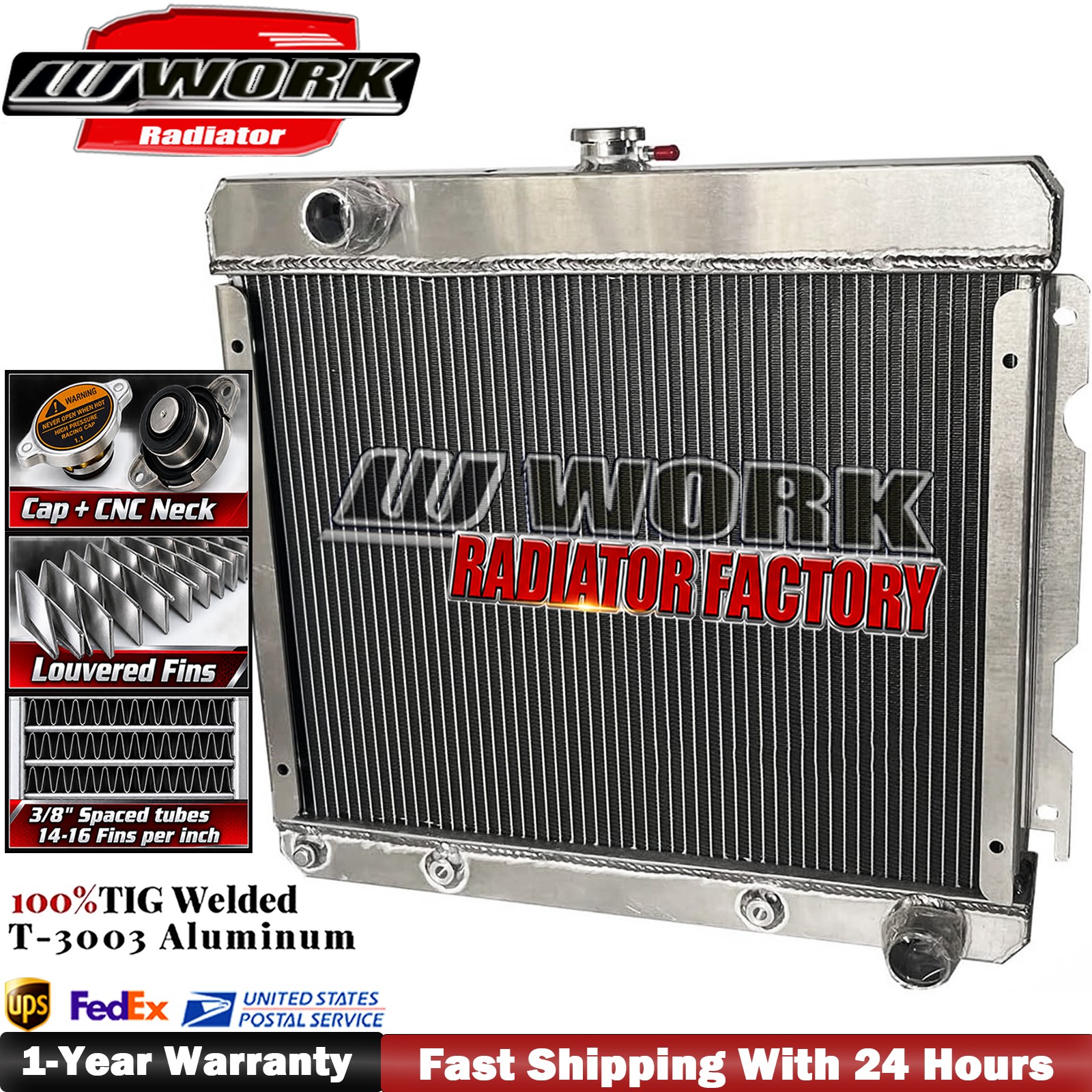 Aluminum Radiator for 1970-1972 1971 Dodge Dart/ Plymouth Duster Valiant 5.2L V8