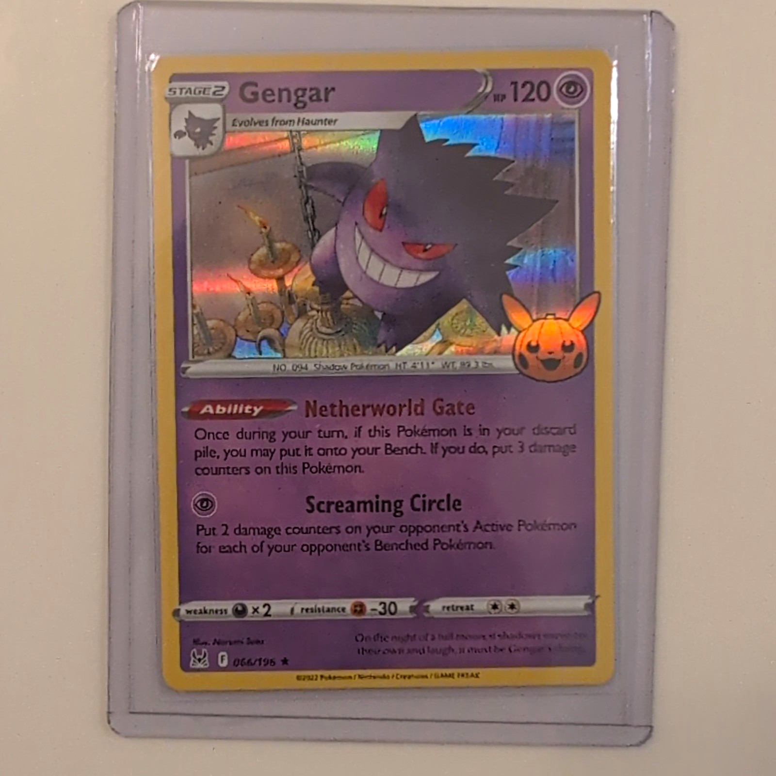 The Pokemon Company Pokemon TCG Gengar 066/196 Halloween Set Holo Rare ENG 120HP