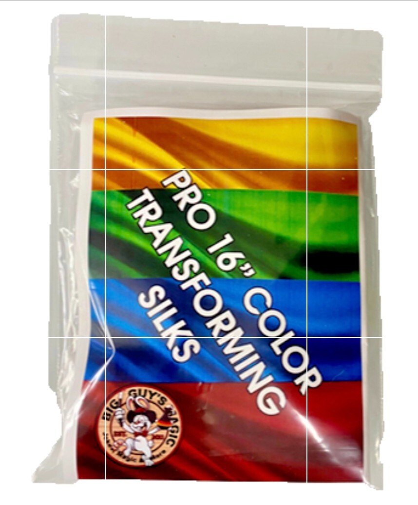 Pro 16 Inch Color Transforming Silks by Big Guys Magic - Trick