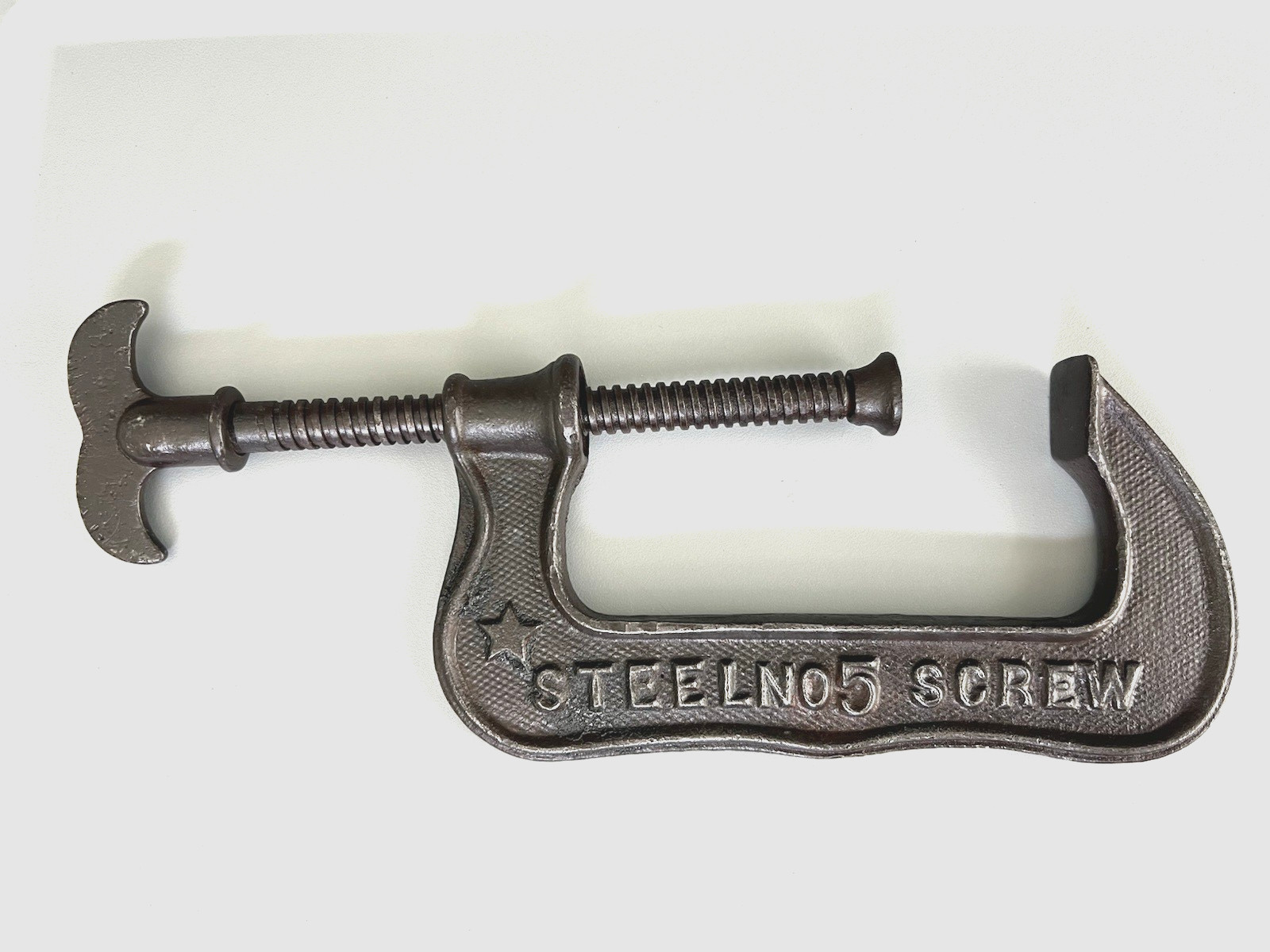 Antique P.S.&W. CO. No. 5 Steel C-Clamp  Pat\'d 1888 USA Southington, Conn (B)