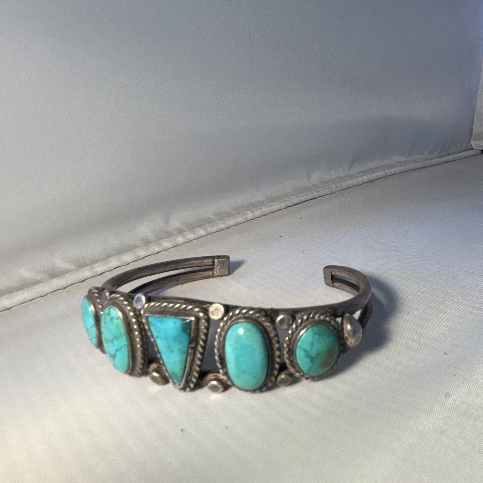 Nice Old Turquoise Bracelet Sterling Silver Navajo