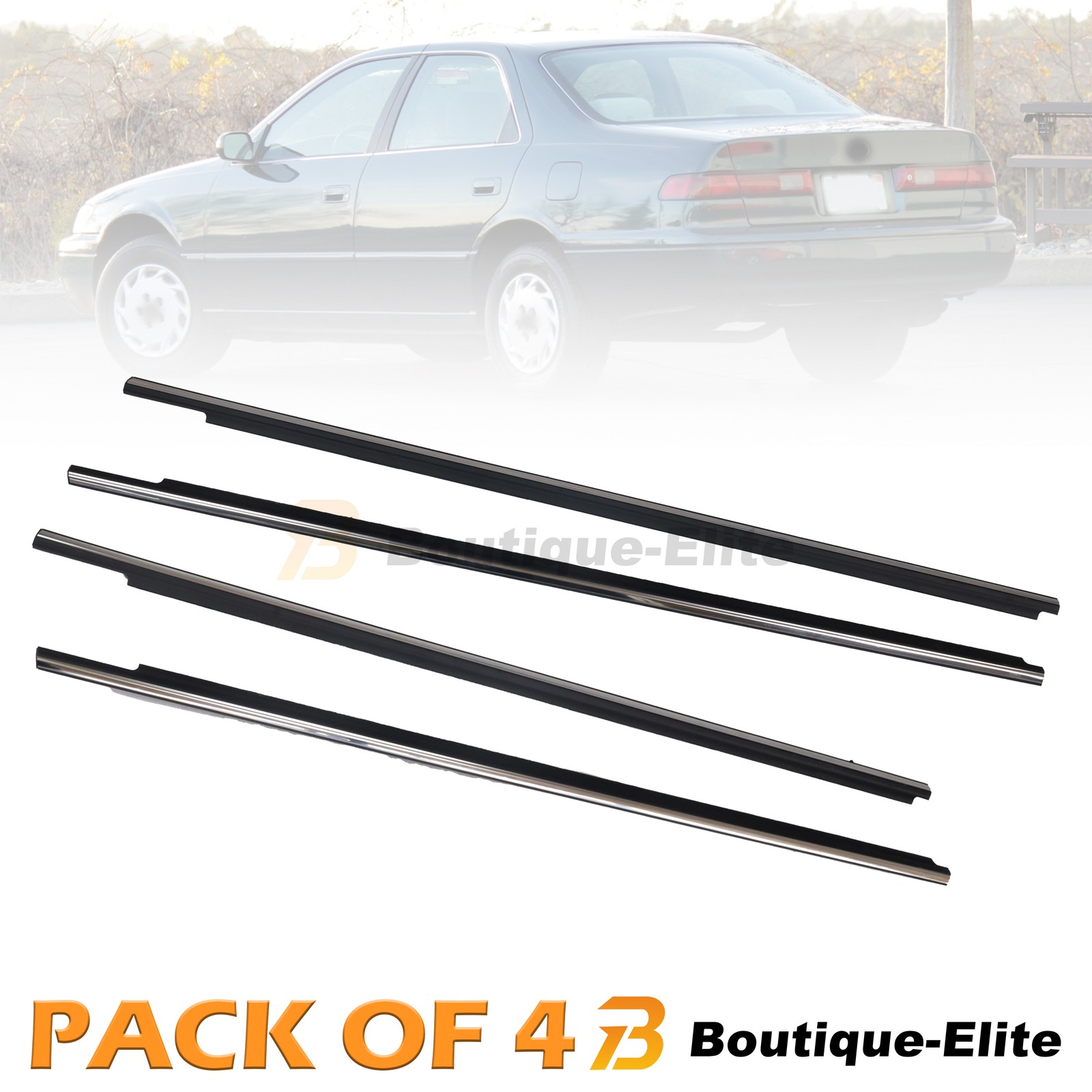 4PCS 7572033040 Car Weatherstrip Window Seal For Toyota Camry 1997-2001