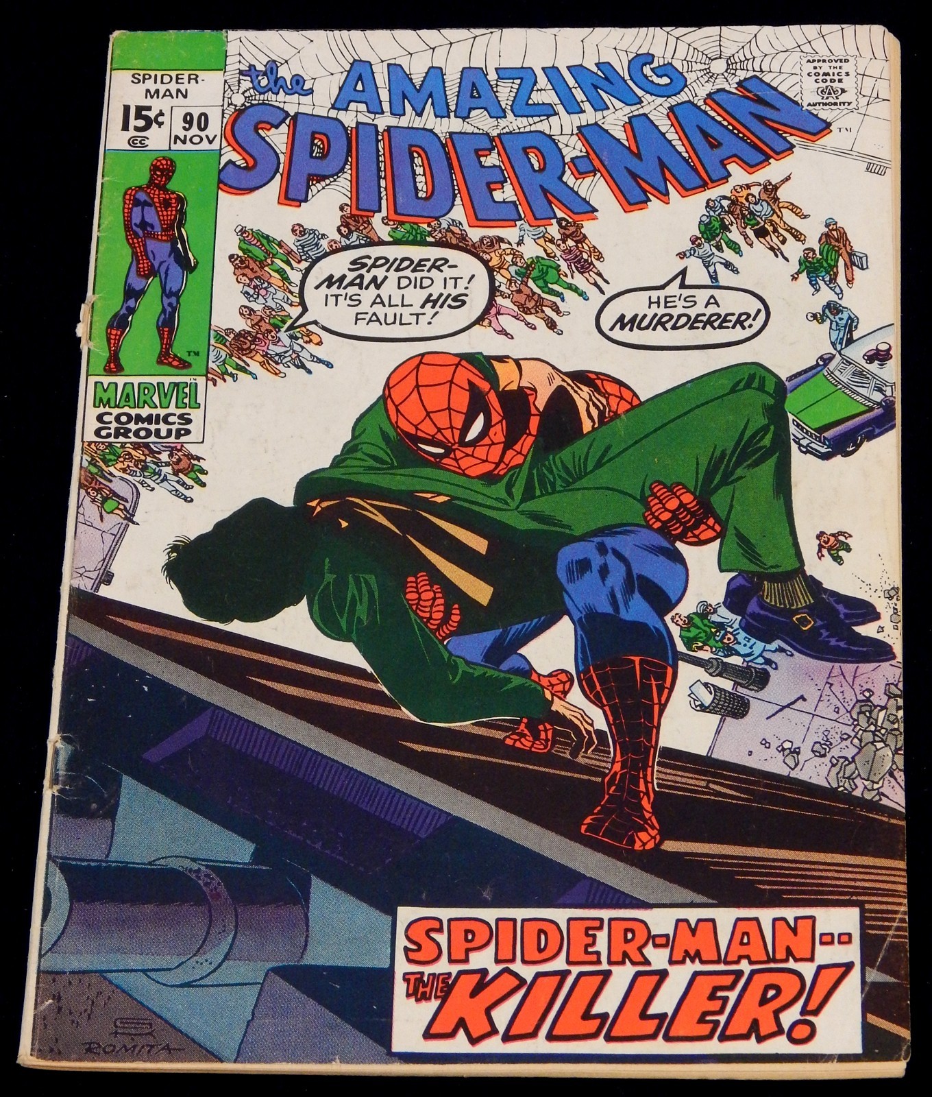 Amazing Spider-Man #90 VG 4.0 1970 Death of Captain Stacy Stan Lee Romita Kane