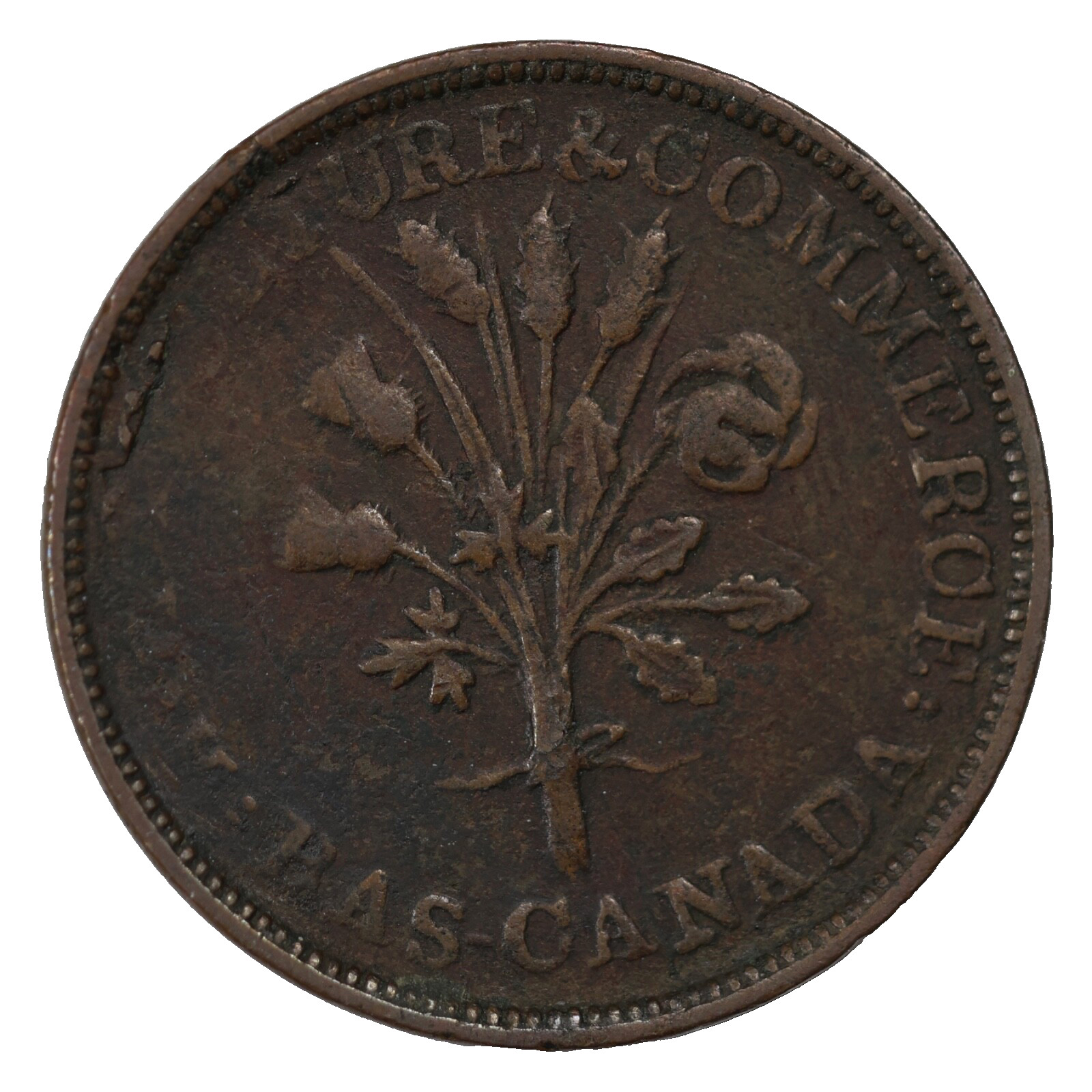 1830\'s Canada Montreal Un Sou Halfpenny Token Breton-691 LC-27a1