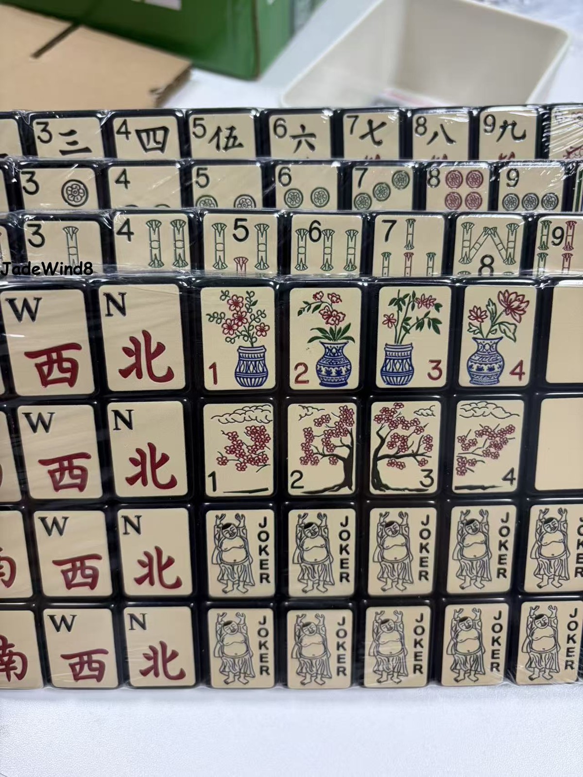 Premium Ivory‑White American Mahjong Set, 160 Acrylic Tiles + Free storage Bag-