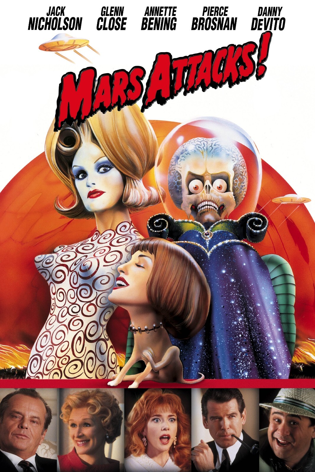 1996 Mars Attacks Movie Poster 11X17 Jack Nicholson Glenn Close 👽🍿