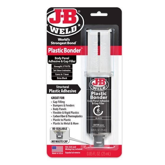 JB Weld Plastic Weld Quick Setting Epoxy Syringe Bonder Repair Glue Black JB Weld Plastic Weld Quick Setting Epoxy Syringe Bonder Repair Glue Black