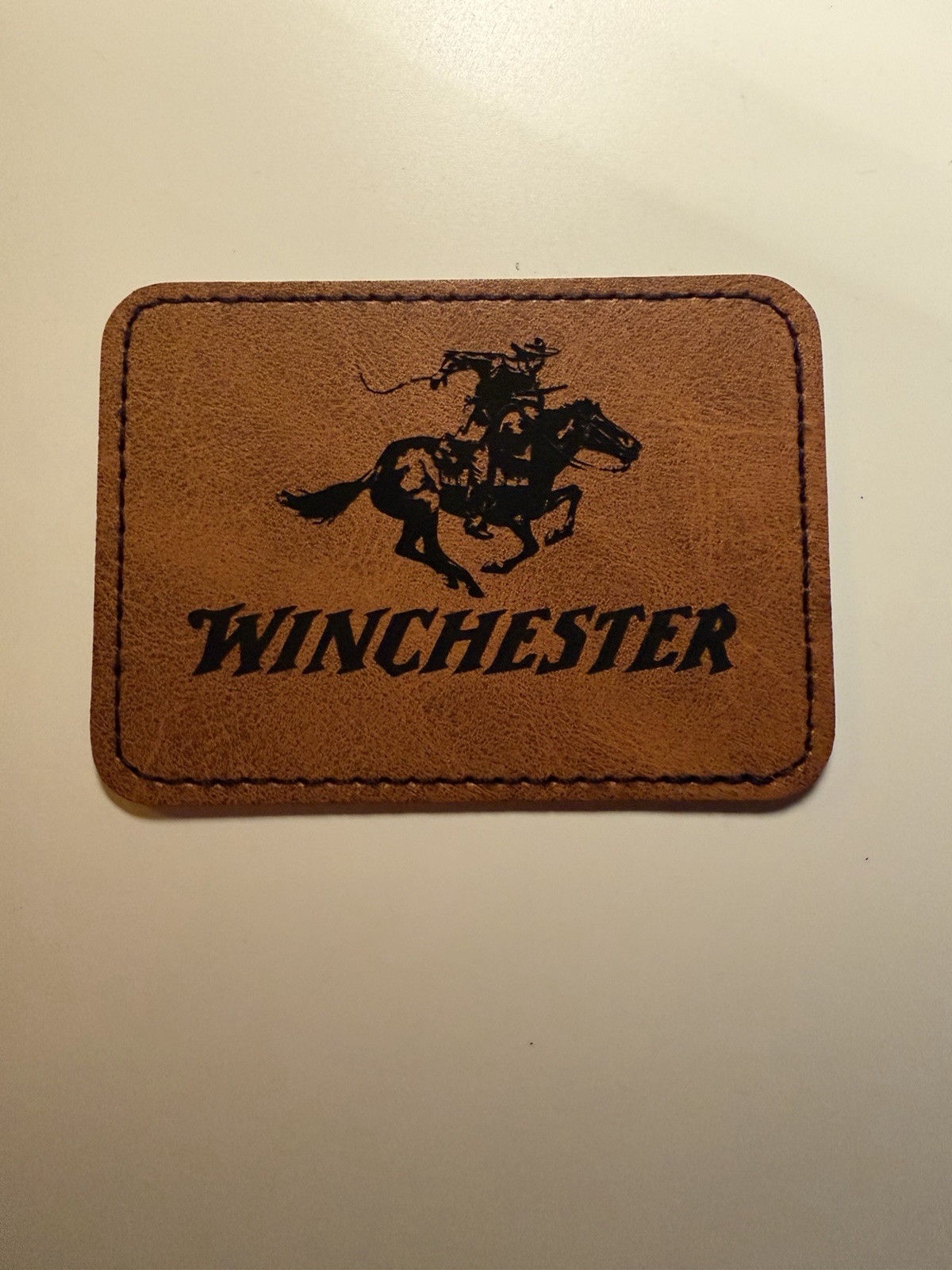 Winchester Arms Iron on Leather Patch 3.5” X 2.5” Custom