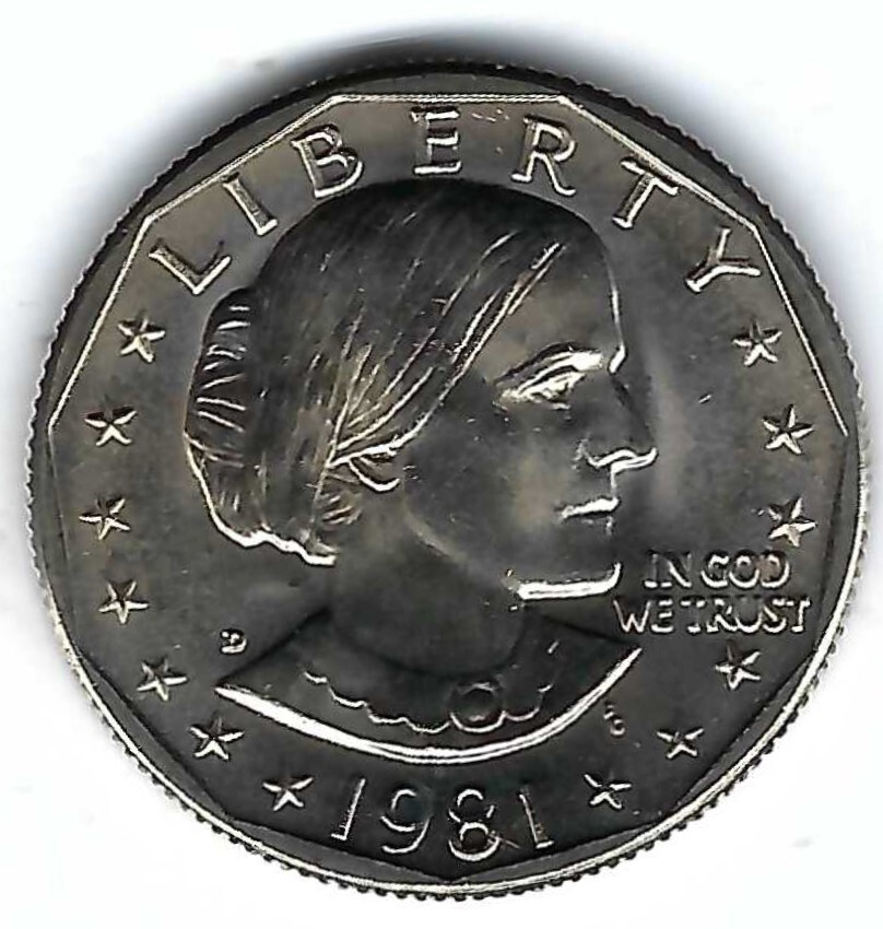 1981-D Denver Susan B Anthony Brilliant Uncirculated Dollar Coin 1981-D Denver Susan B Anthony Brilliant Uncirculated Dollar Coin