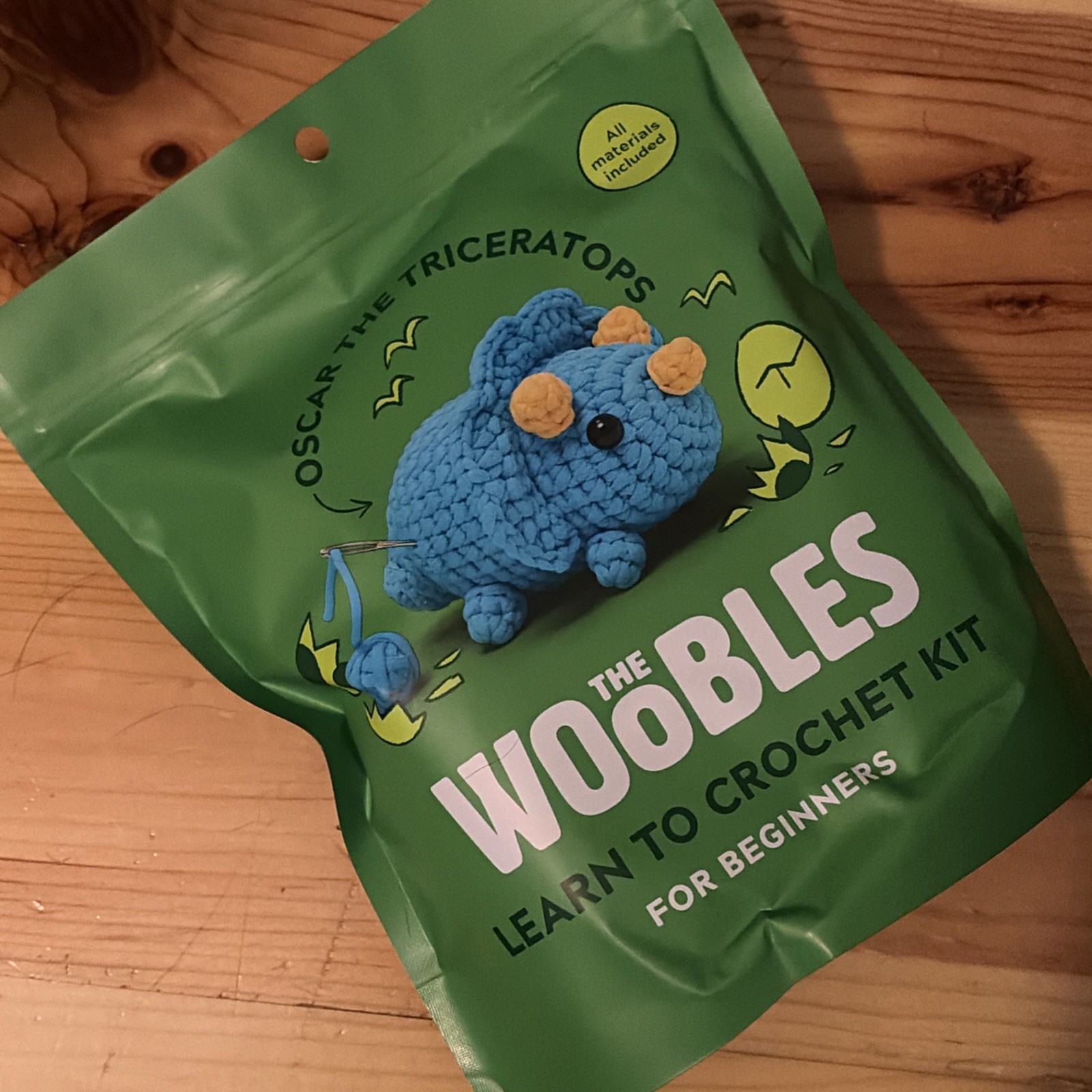 The Woobles Oscar The Triceratops Dinosaur Complete Kit RETIRED and HTF