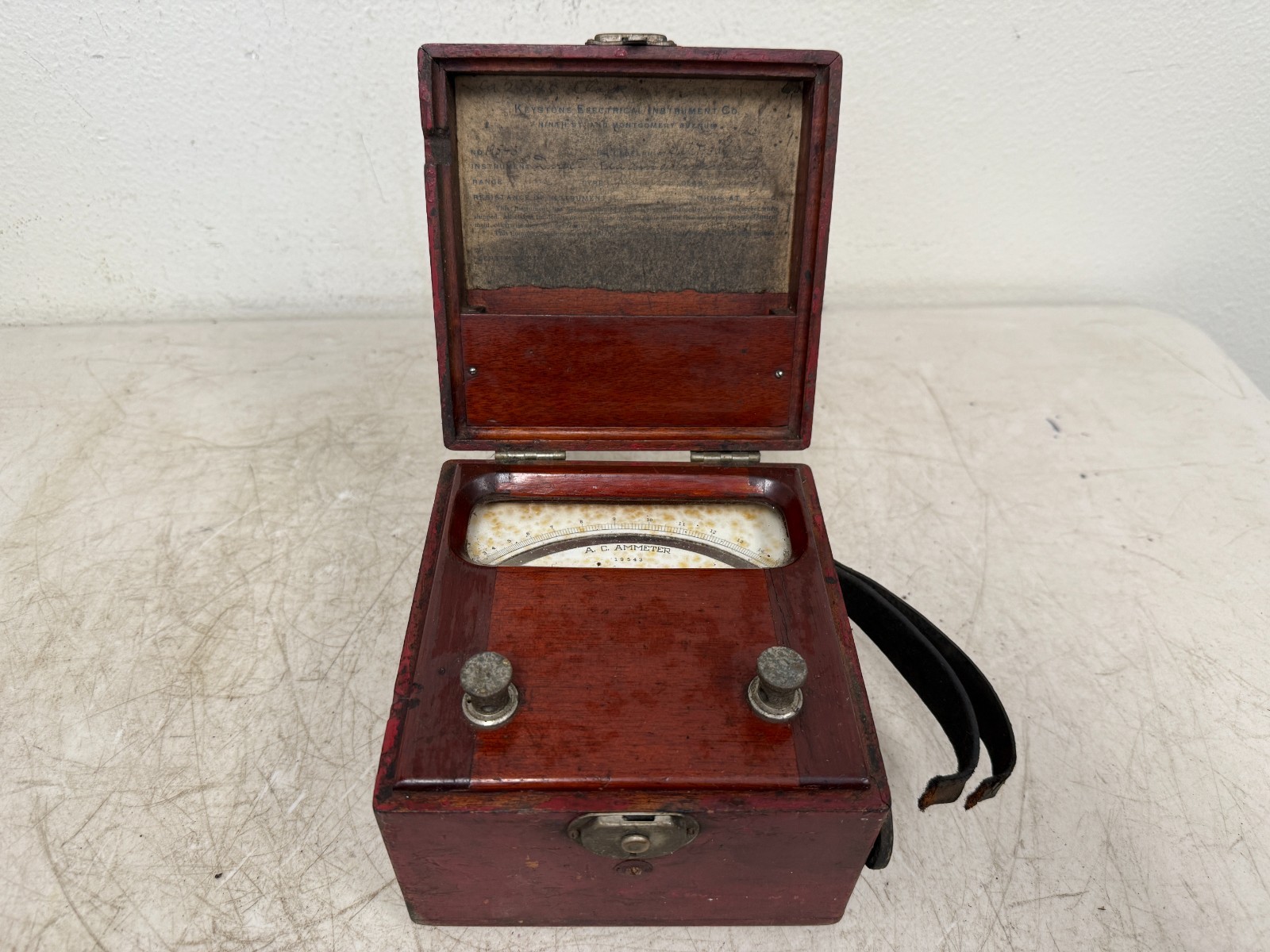 Vintage Keystone Electrical Instrument Co. Meter – Wood Case, USA Vintage Keystone Electrical Instrument Co. Meter – Wood Case, USA