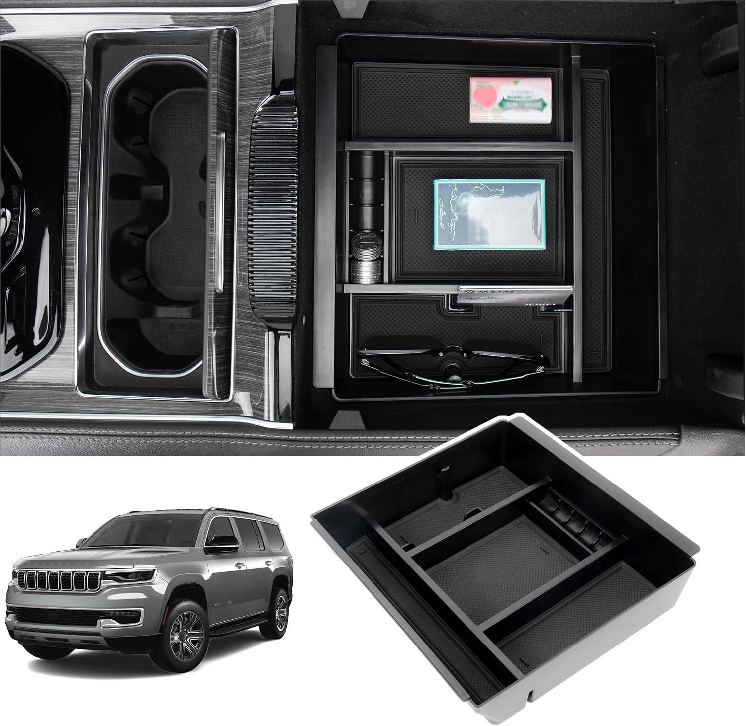 Center Console Organizer for 20222026 Jeep Wagoneer & Grand Wagoneer Center Console Organizer for 20222026 Jeep Wagoneer & Grand Wagoneer