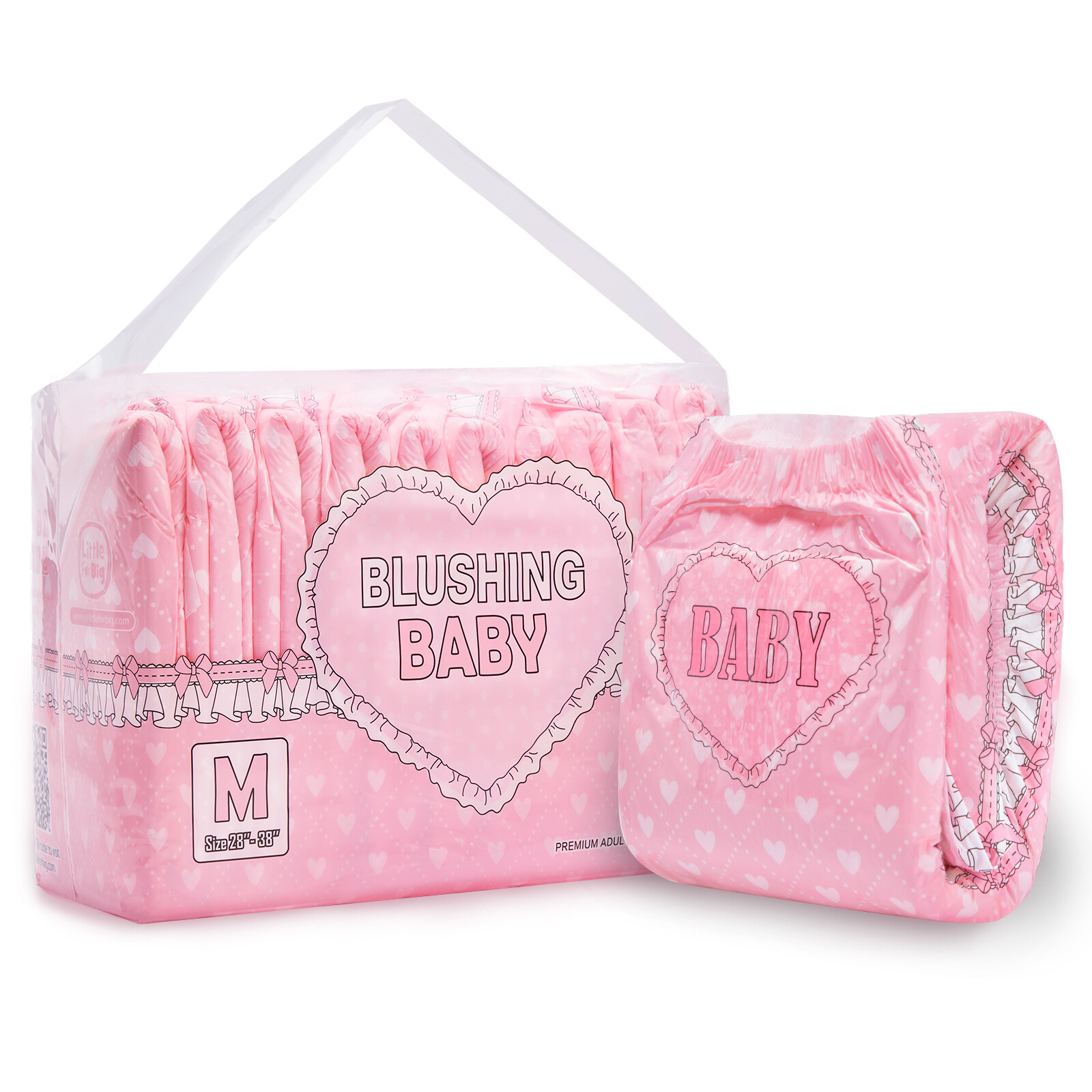 NEW Little for Big Blushing Ba.by Adult diaper - Bag of 10