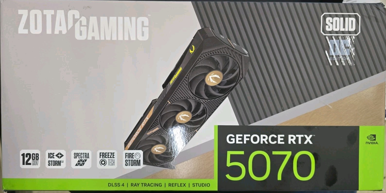 Zotac NVIDIA GeForce RTX 5070 SOLID Overclocked Triple Fan 12GB GDDR7 Open Box