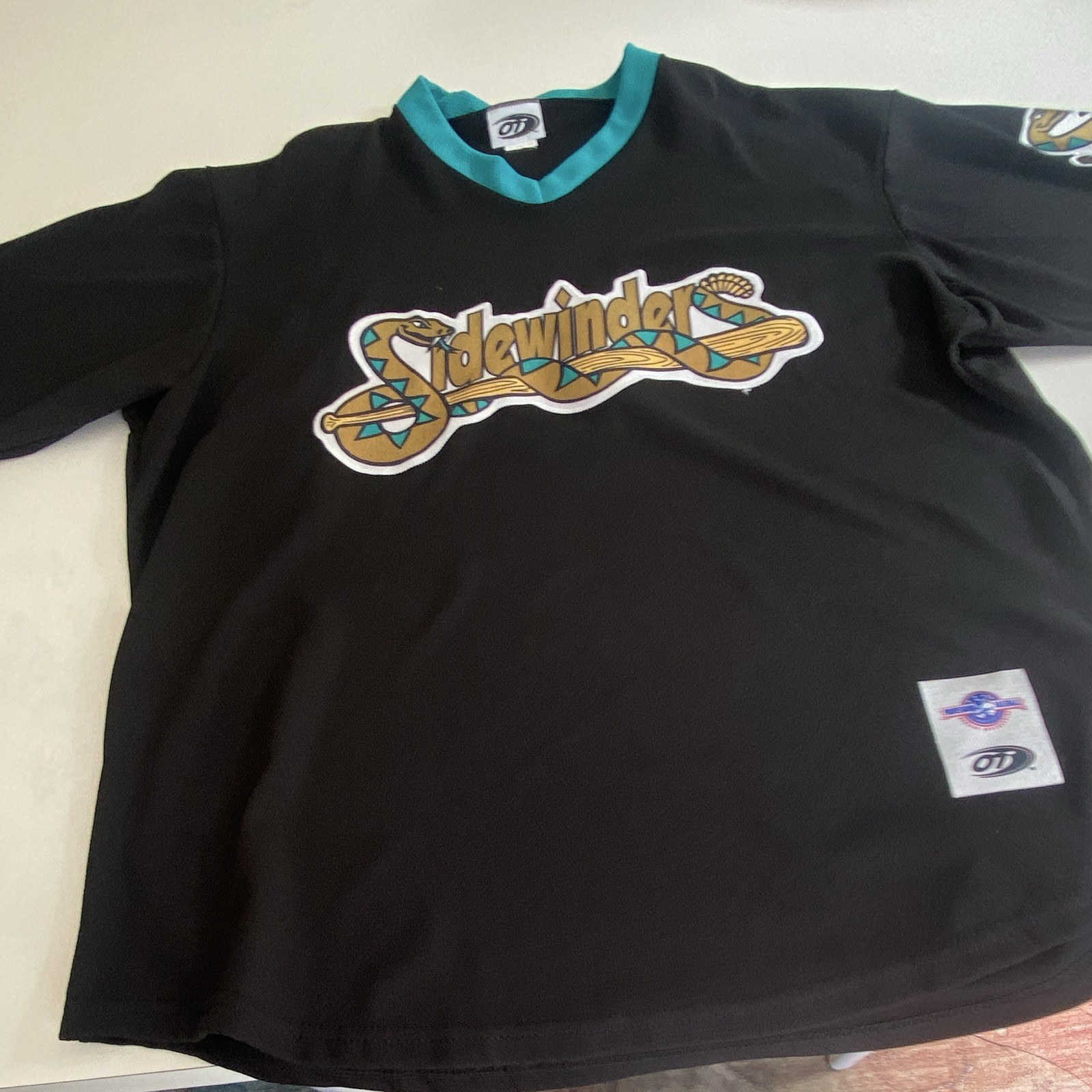 OT Sports Sidewinders Baseball Jersey Size XL Black Teal Officially Licensed