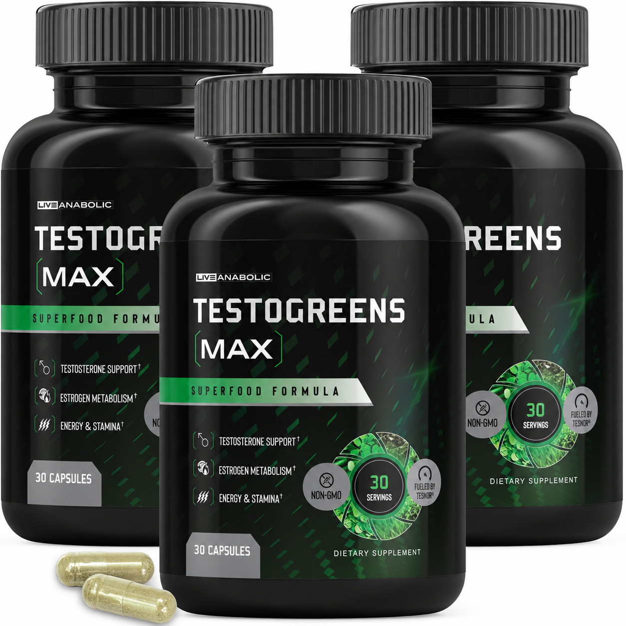 TestoGreens Max Men\'s Greens Supplement, Hormone Support 90 Capsules TestoGreens Max Men\'s Greens Supplement, Hormone Support 90 Capsules
